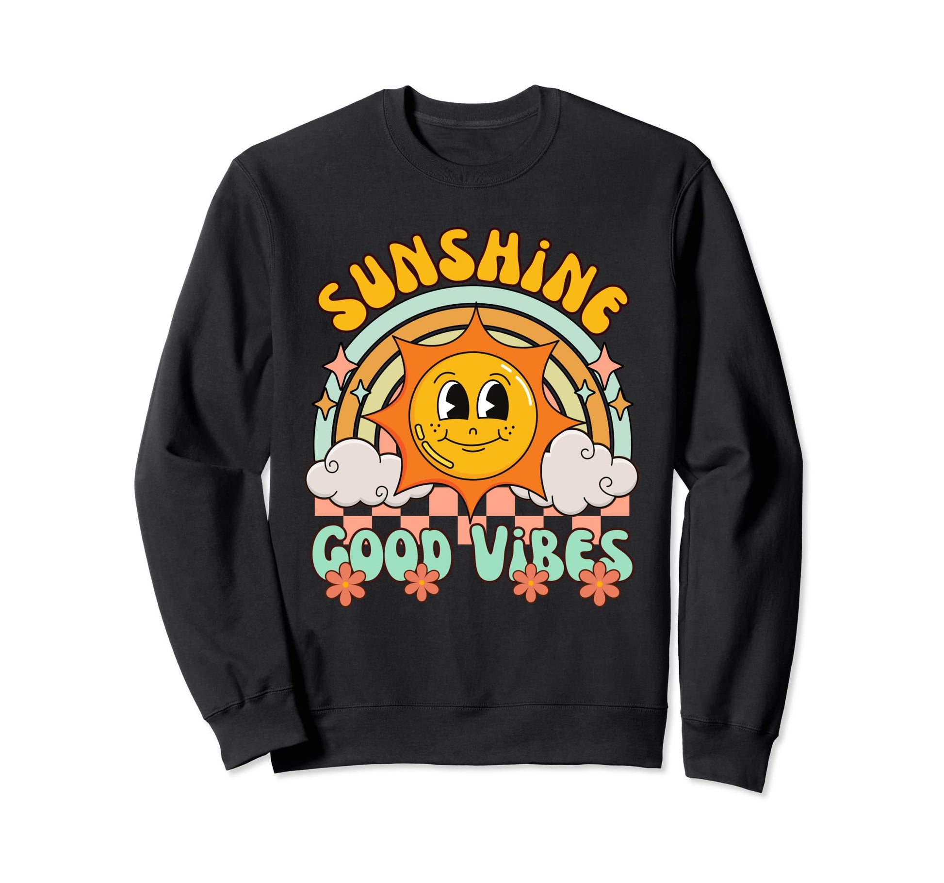 Sunshine Groovy Vibes Funny Sun Sweatshirt - Custom Art Print Unisex - T-Shirt, Sweatshirt, Hoodie