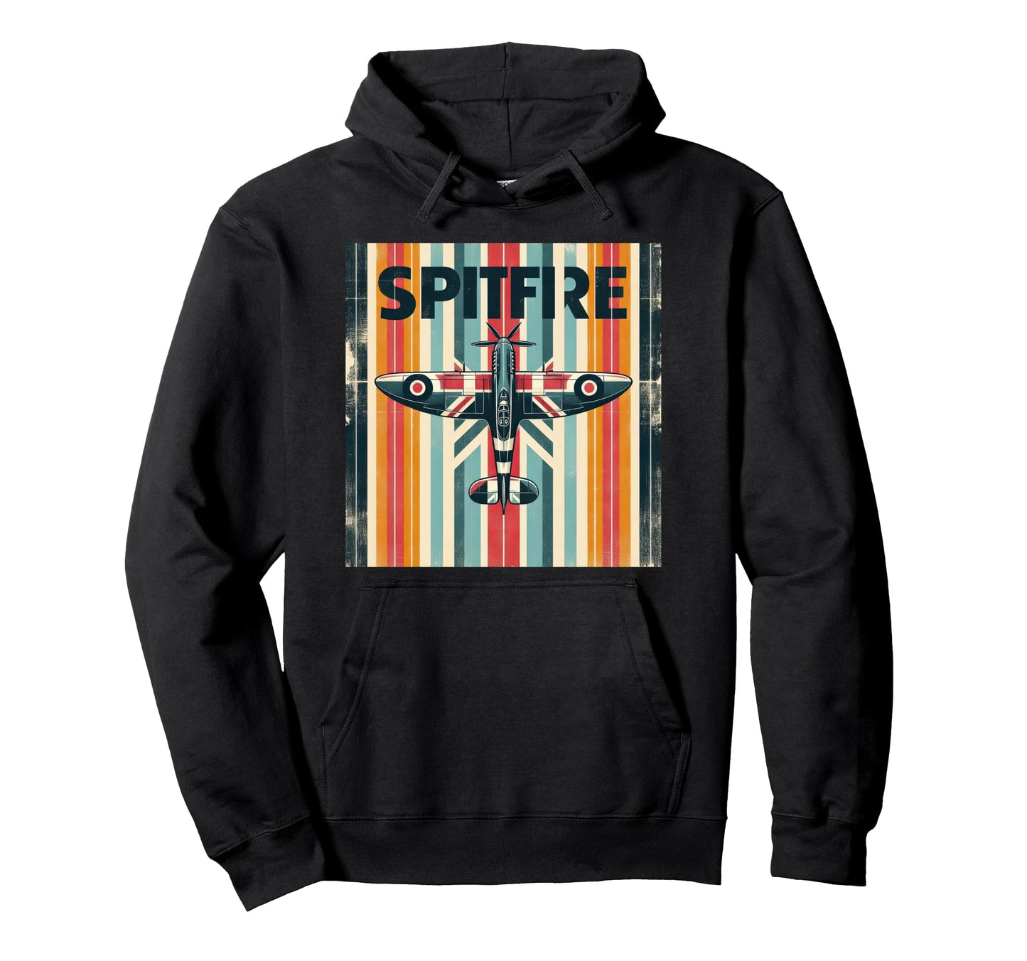 Ww2 Spitfire Raf Warplane Rainbow Hoodie - Fun Novelty Design Men Women - T-Shirt, Sweatshirt, Hoodie