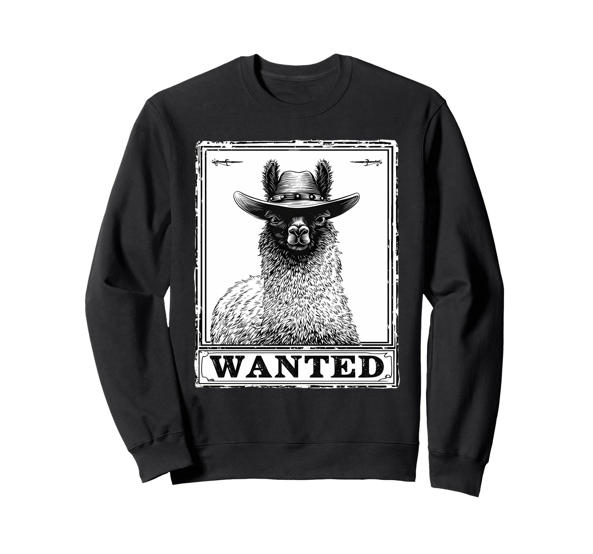 Alpaca Cowboy Rodeo Cowgirl Western Sweatshirt - Unique Graphic Unisex - T-Shirt, Sweatshirt, Hoodie
