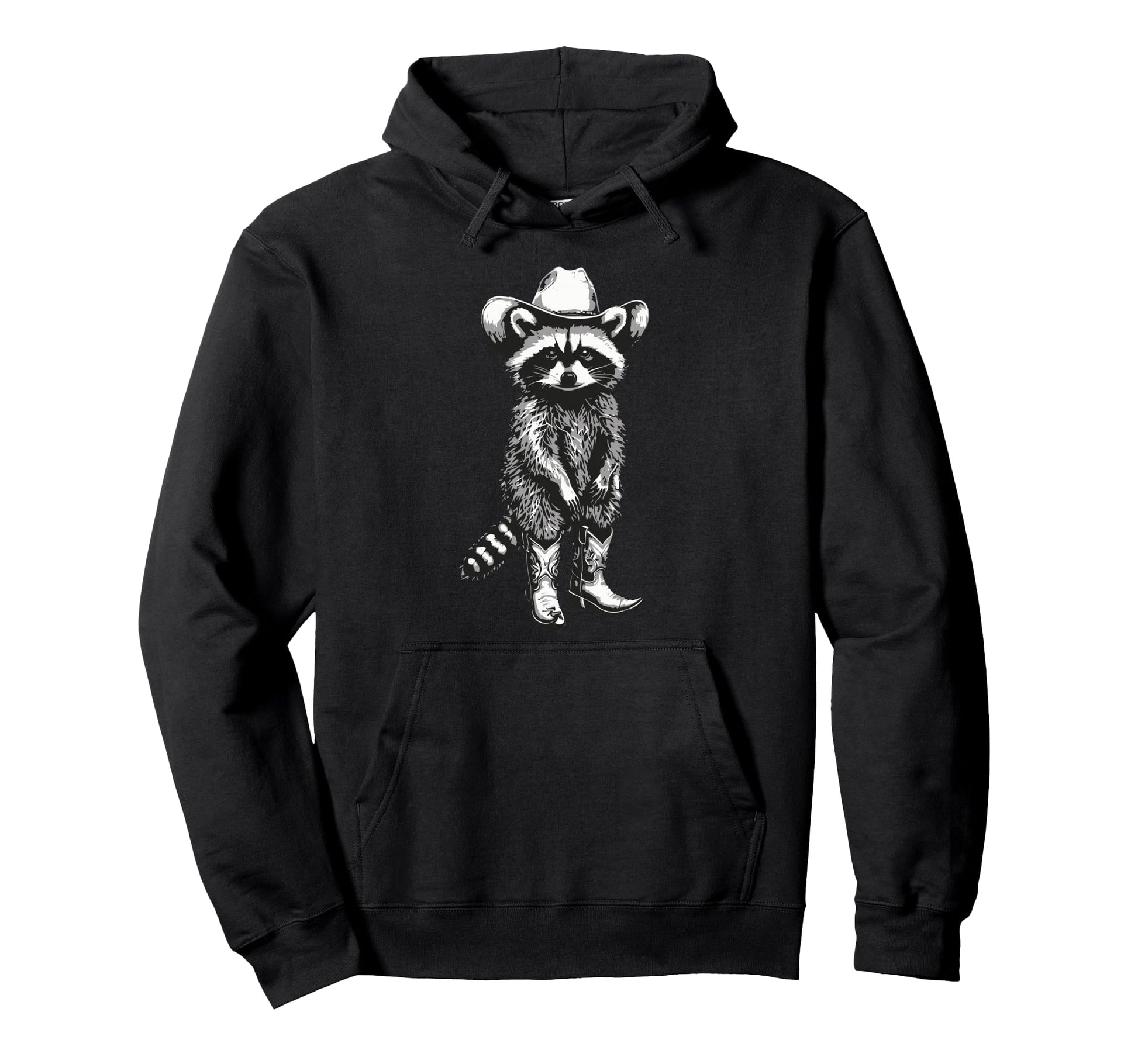 Raccoon Cowboy Cowgirl Western Country Hoodie - Novelty Apparel for Adults - T-Shirt, Sweatshirt, Hoodie