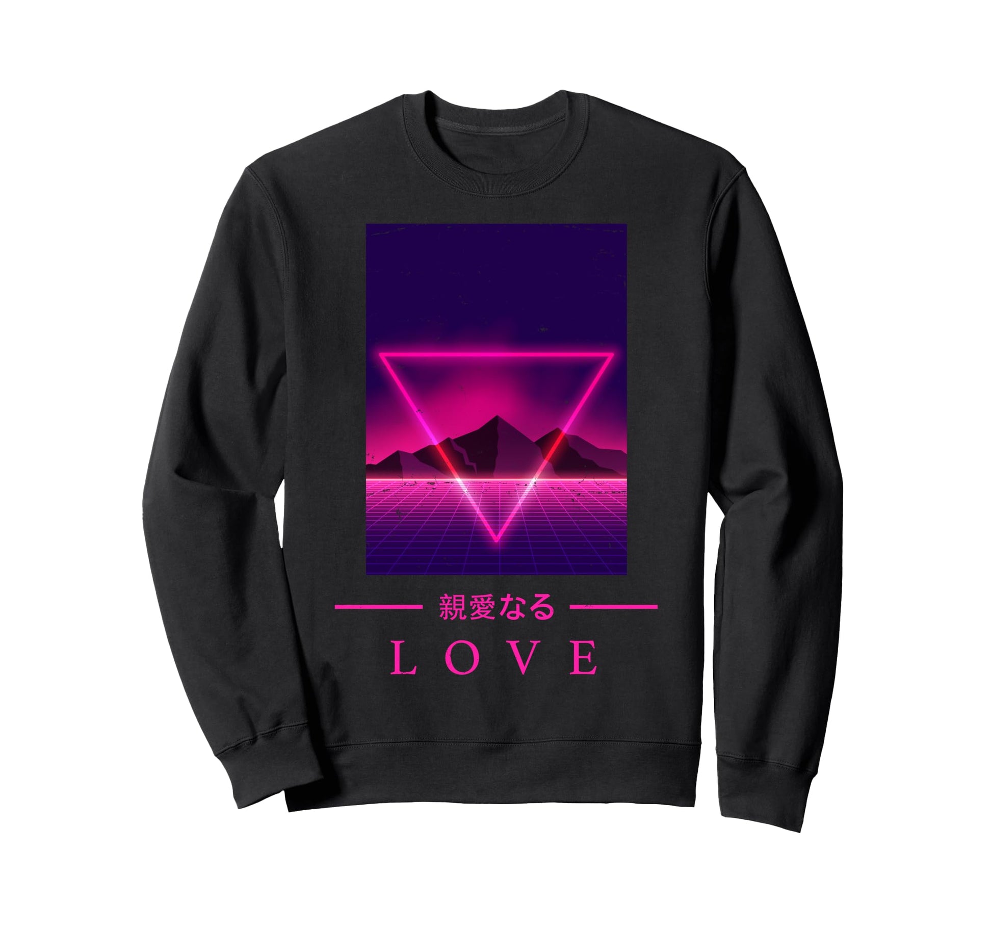 Retrowave Love Japanese Art Aesthetic Sweatshirt - Unique Graphic Unisex - T-Shirt, Sweatshirt, Hoodie