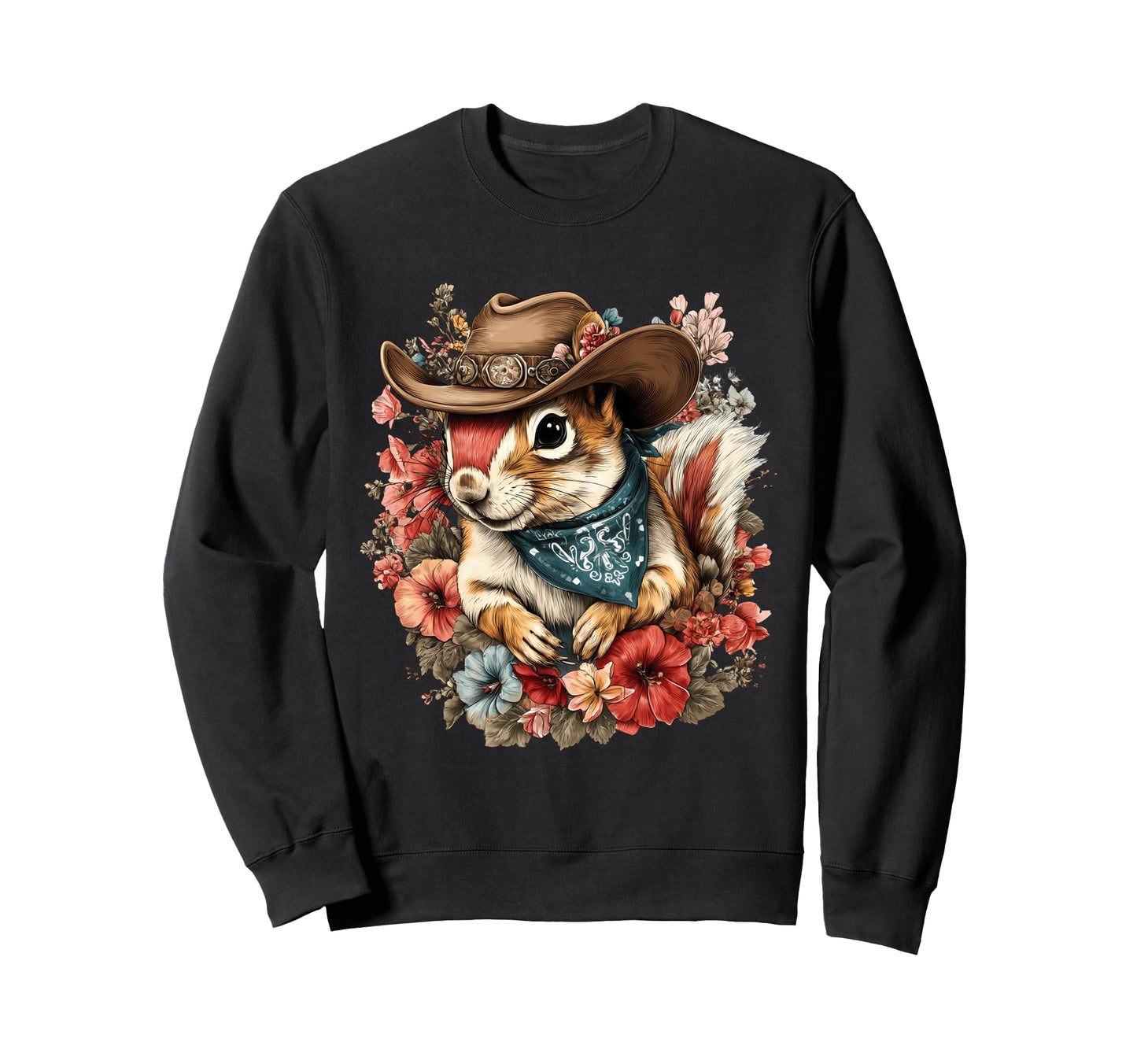Country Cowboy Squirrel Rodeo Cowgirl Sweatshirt - Custom Art Print Unisex - T-Shirt, Sweatshirt, Hoodie