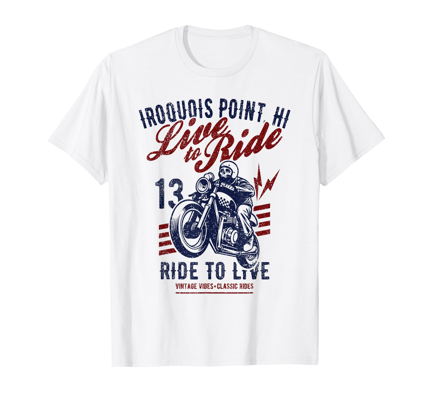 Iroquois Point Hawaii Motorcycle Skull T-Shirt - Unique Graphic for Adults - T-Shirt, Sweatshirt, Hoodie