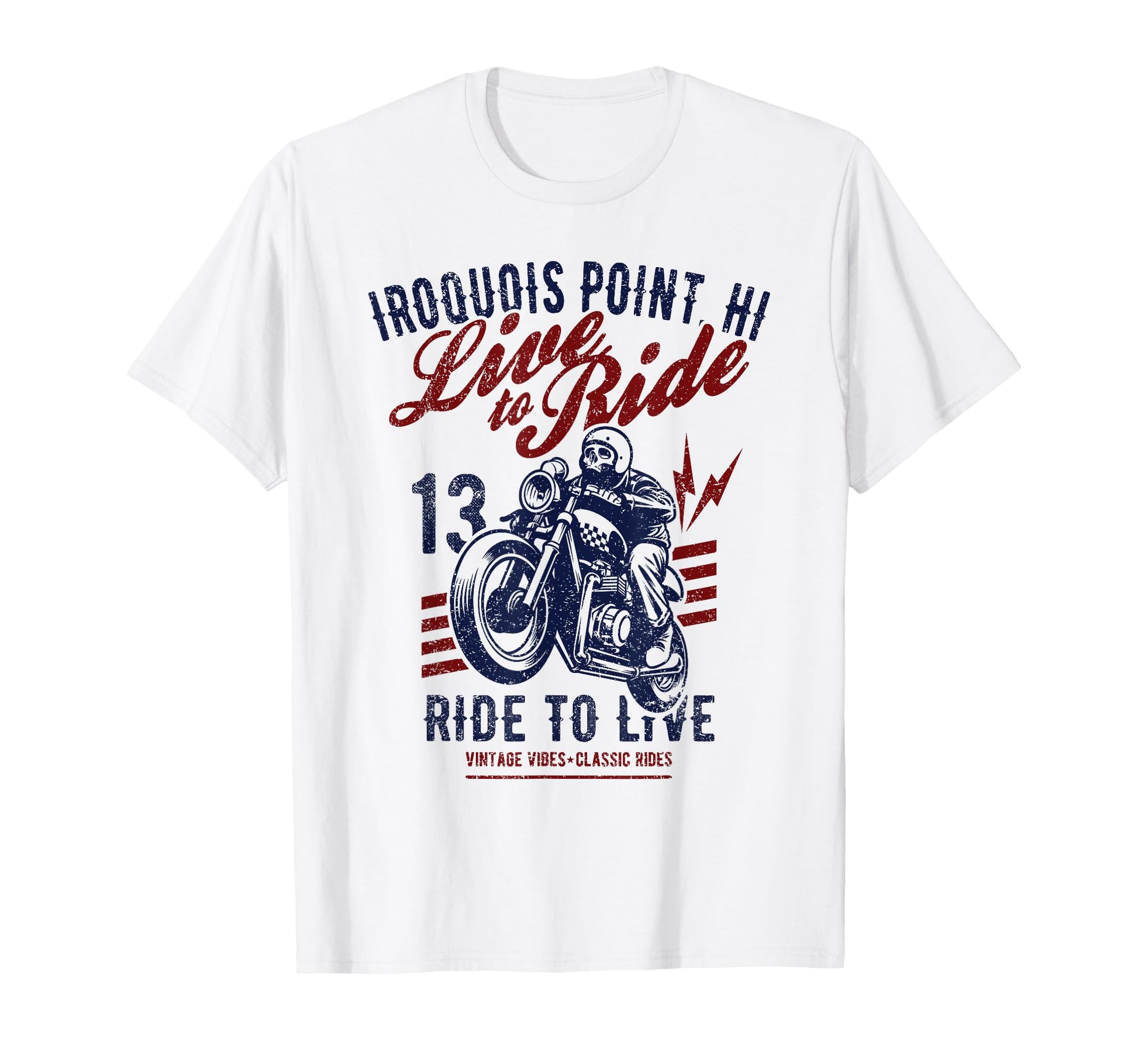 Iroquois Point Hawaii Motorcycle Skull T-Shirt - Unique Graphic for Adults - T-Shirt, Sweatshirt, Hoodie