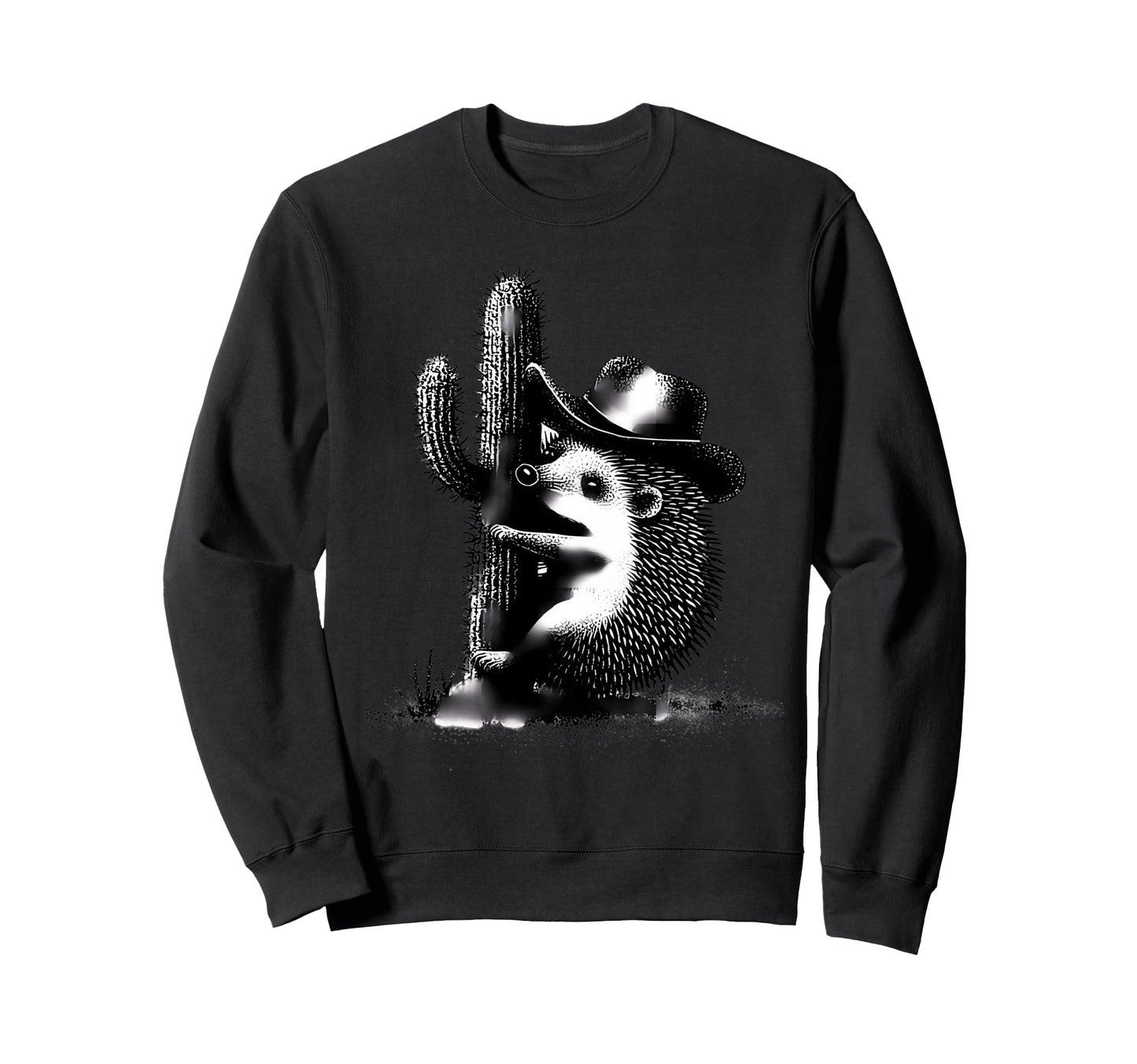 Hedgehog Cowboy Rodeo Cowgirl Western Sweatshirt - Streetwear Style Unisex - T-Shirt, Sweatshirt, Hoodie
