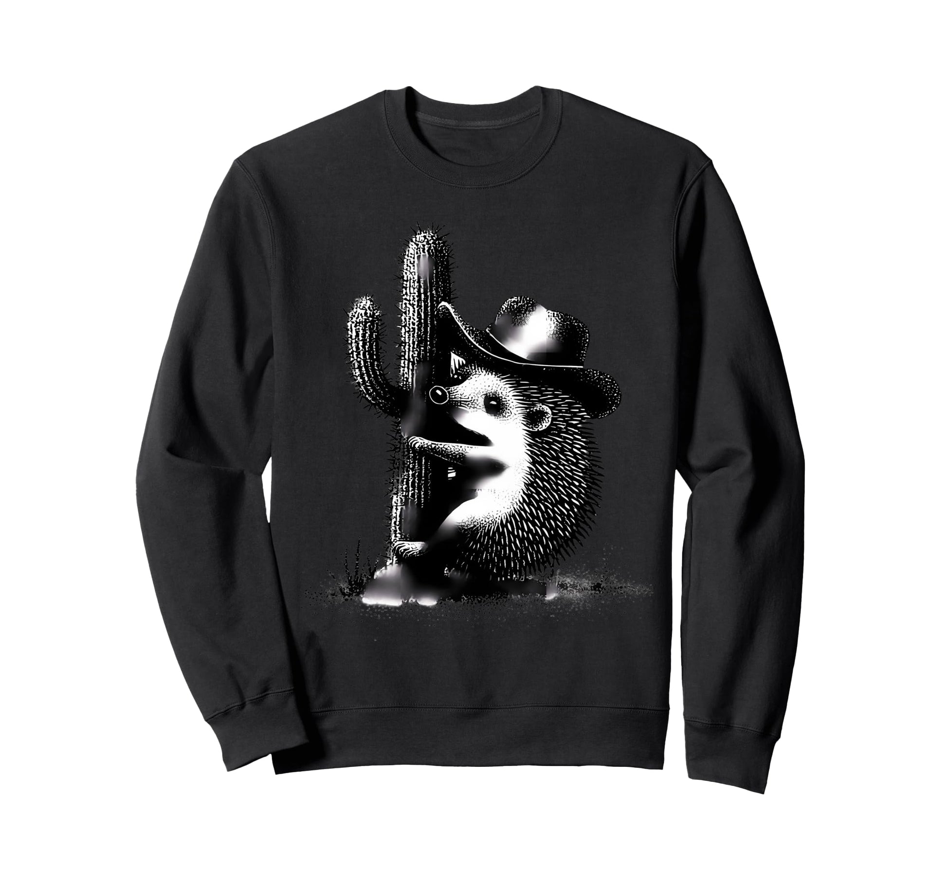 Hedgehog Cowboy Rodeo Cowgirl Western Sweatshirt - Streetwear Style Unisex - T-Shirt, Sweatshirt, Hoodie