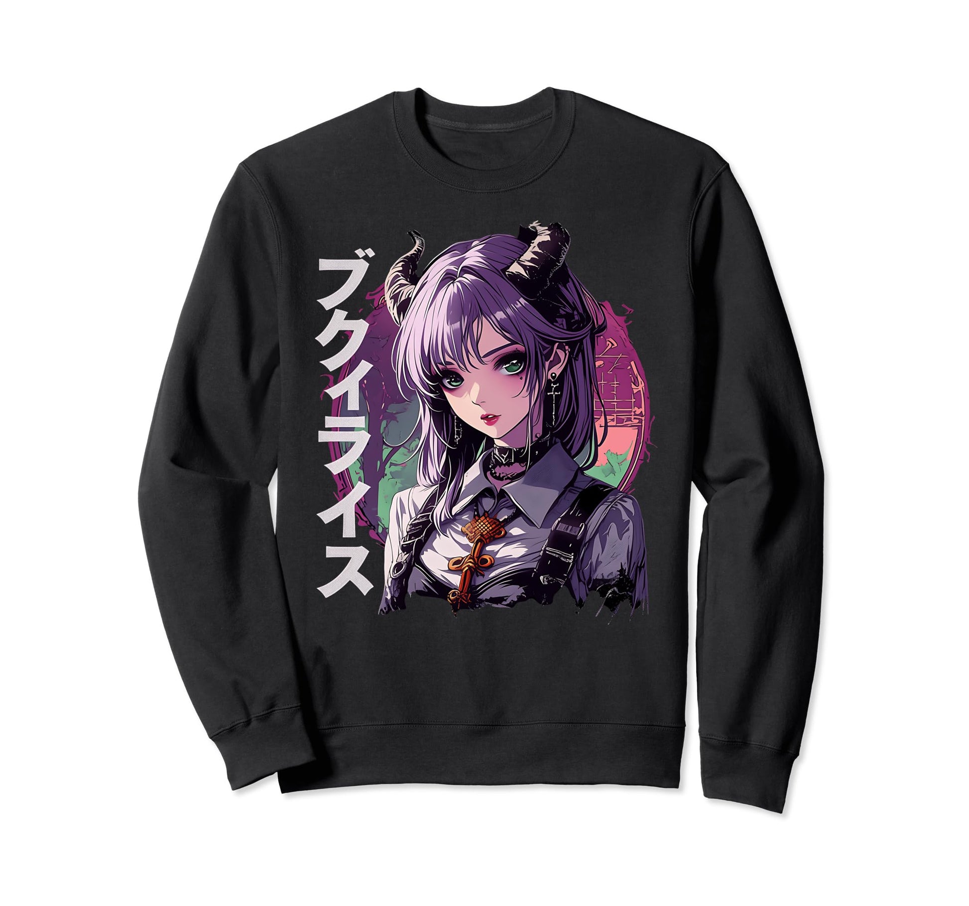 Anime Goth Grunge Demon Waifu Horror Sweatshirt - Streetwear Style Unisex - T-Shirt, Sweatshirt, Hoodie