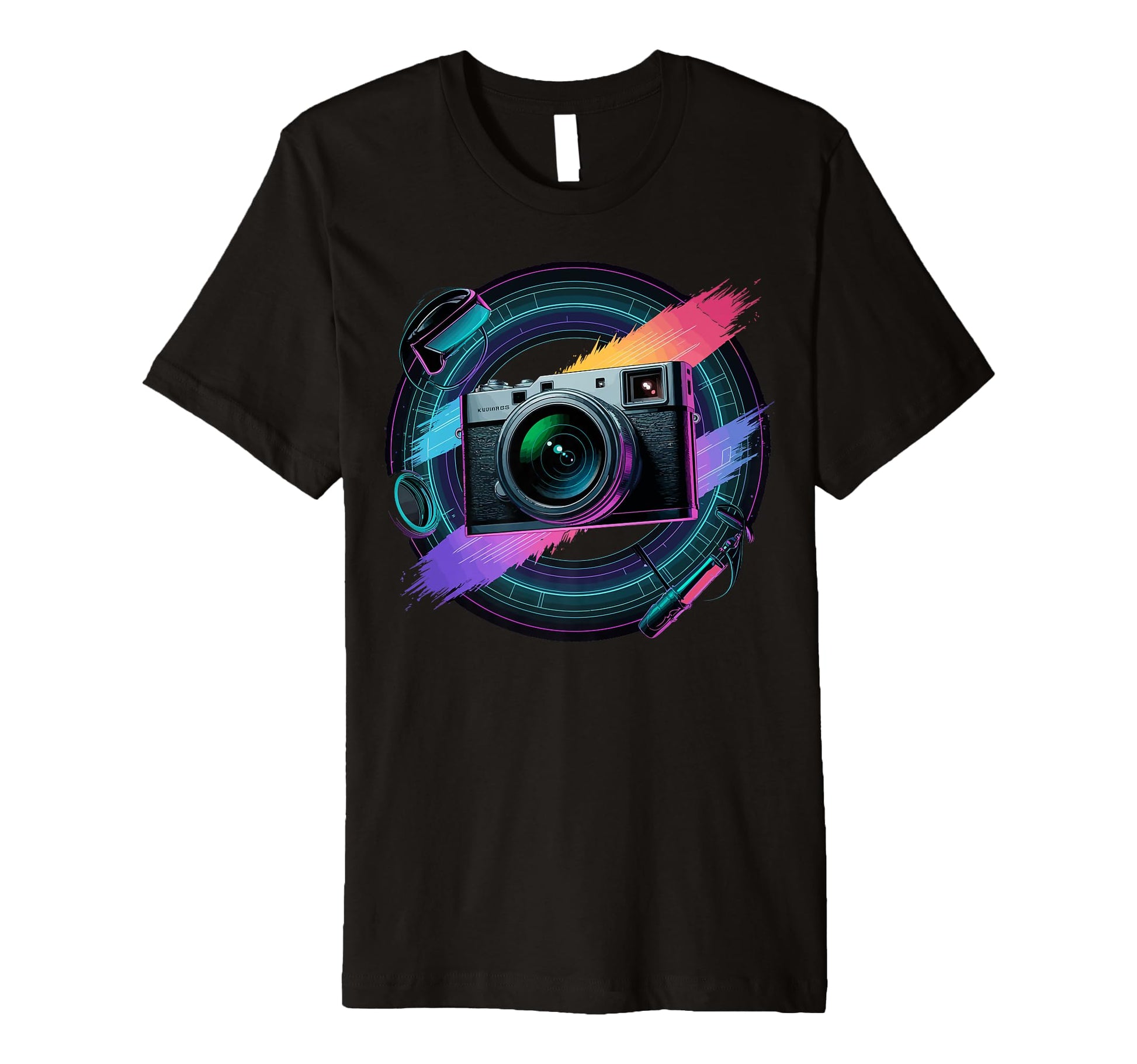 Colorful Camera Electric Photography T-Shirt - Streetwear Style Men Women - T-Shirt, Sweatshirt, Hoodie