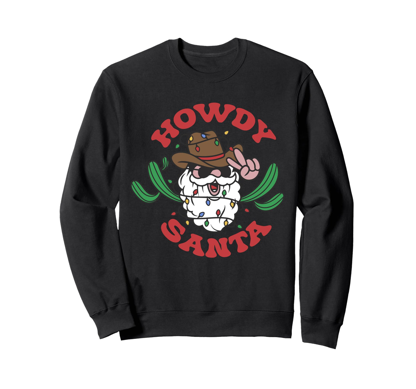 Cowboy Howdy Santa Western Cowgirl Sweatshirt - Aesthetic Graphic Unisex - T-Shirt, Sweatshirt, Hoodie