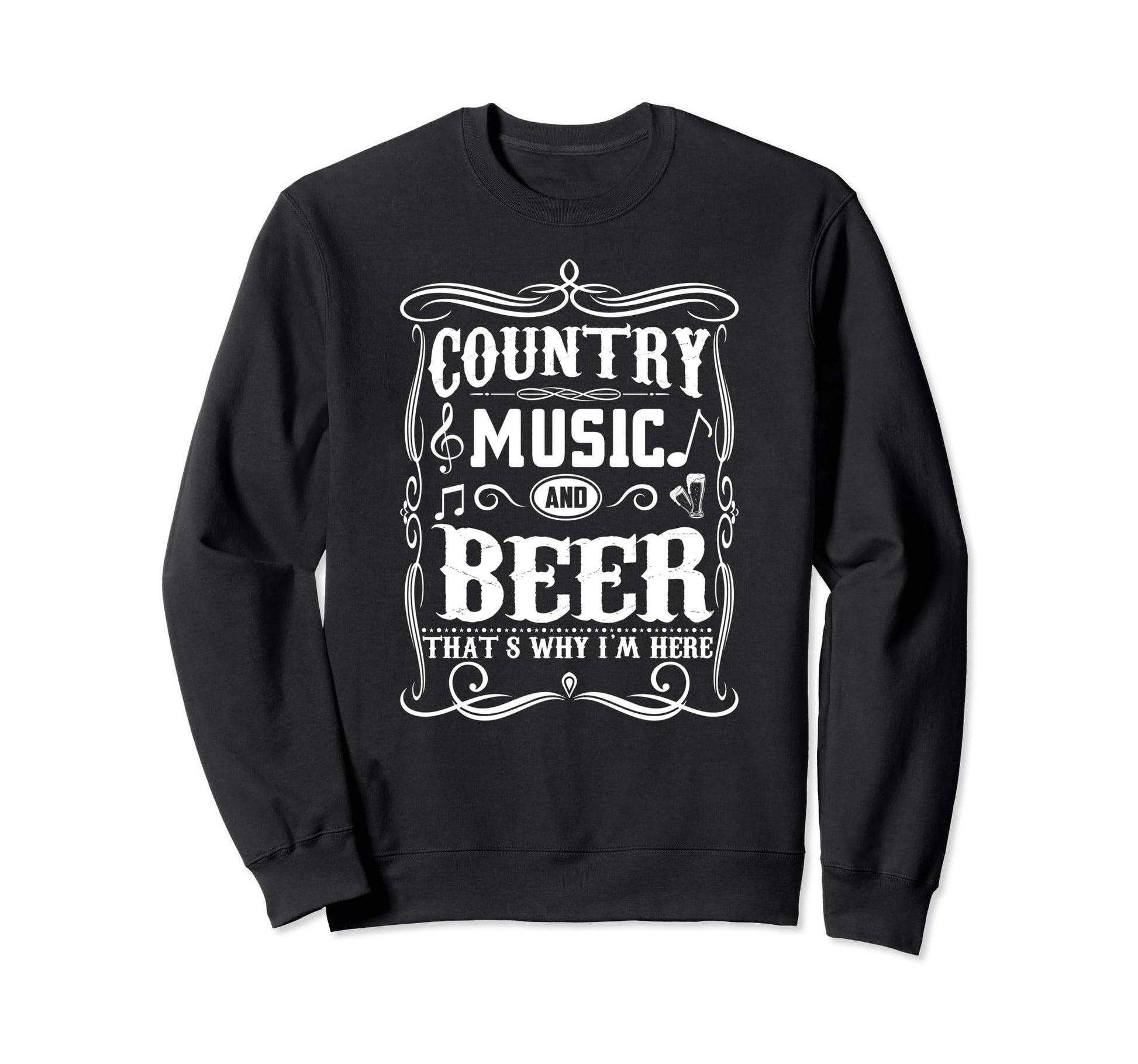 Country Music Beer Lover Guitar Cowboy Sweatshirt - Graphic Print Unisex - T-Shirt, Sweatshirt, Hoodie