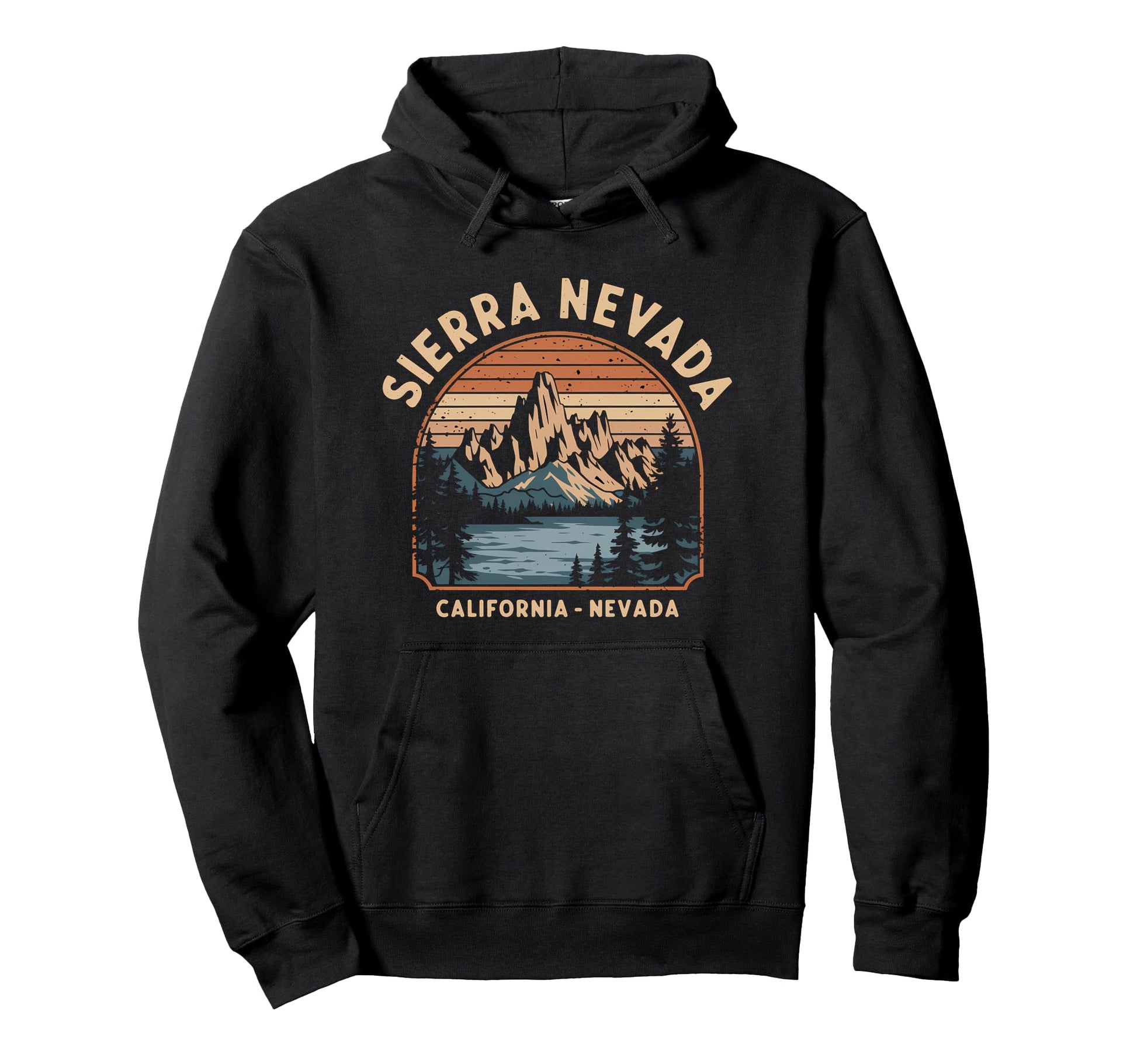 Sierra Nevada Mountain Sunset Souvenir Hoodie - Custom Art Print Men Women - T-Shirt, Sweatshirt, Hoodie