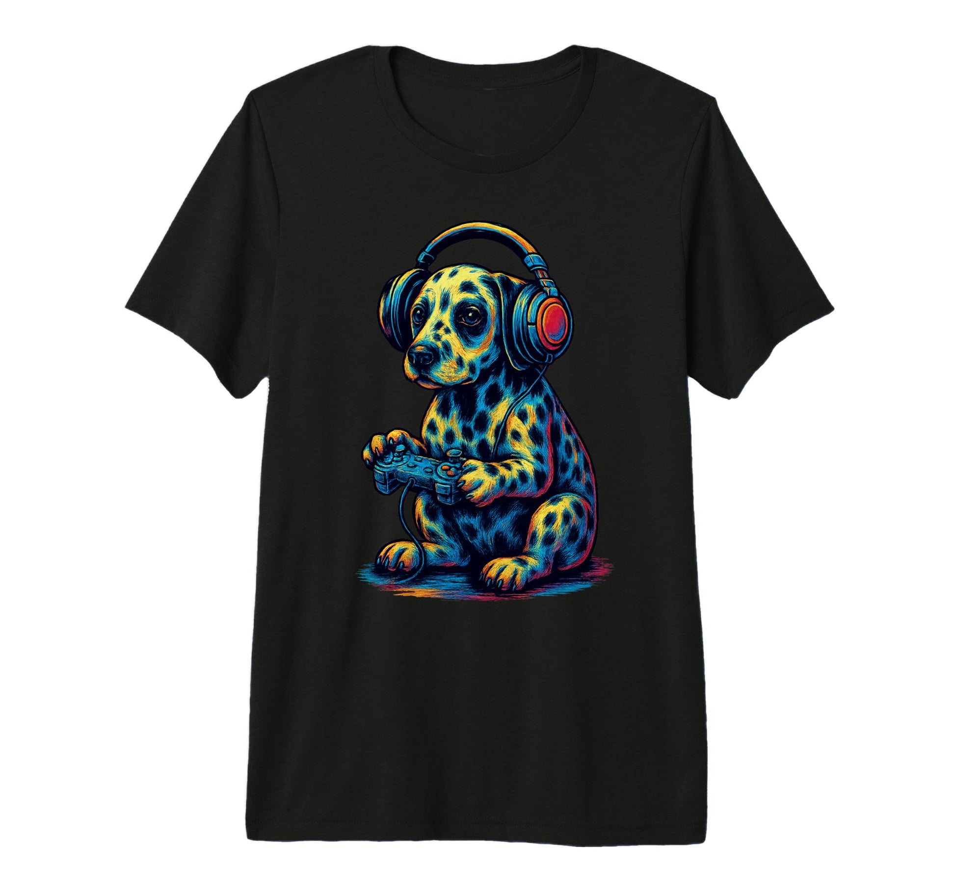 Dalmatian Gamer Gaming Dog Lover T-Shirt - Casual Everyday Wear Men Women - T-Shirt, Sweatshirt, Hoodie