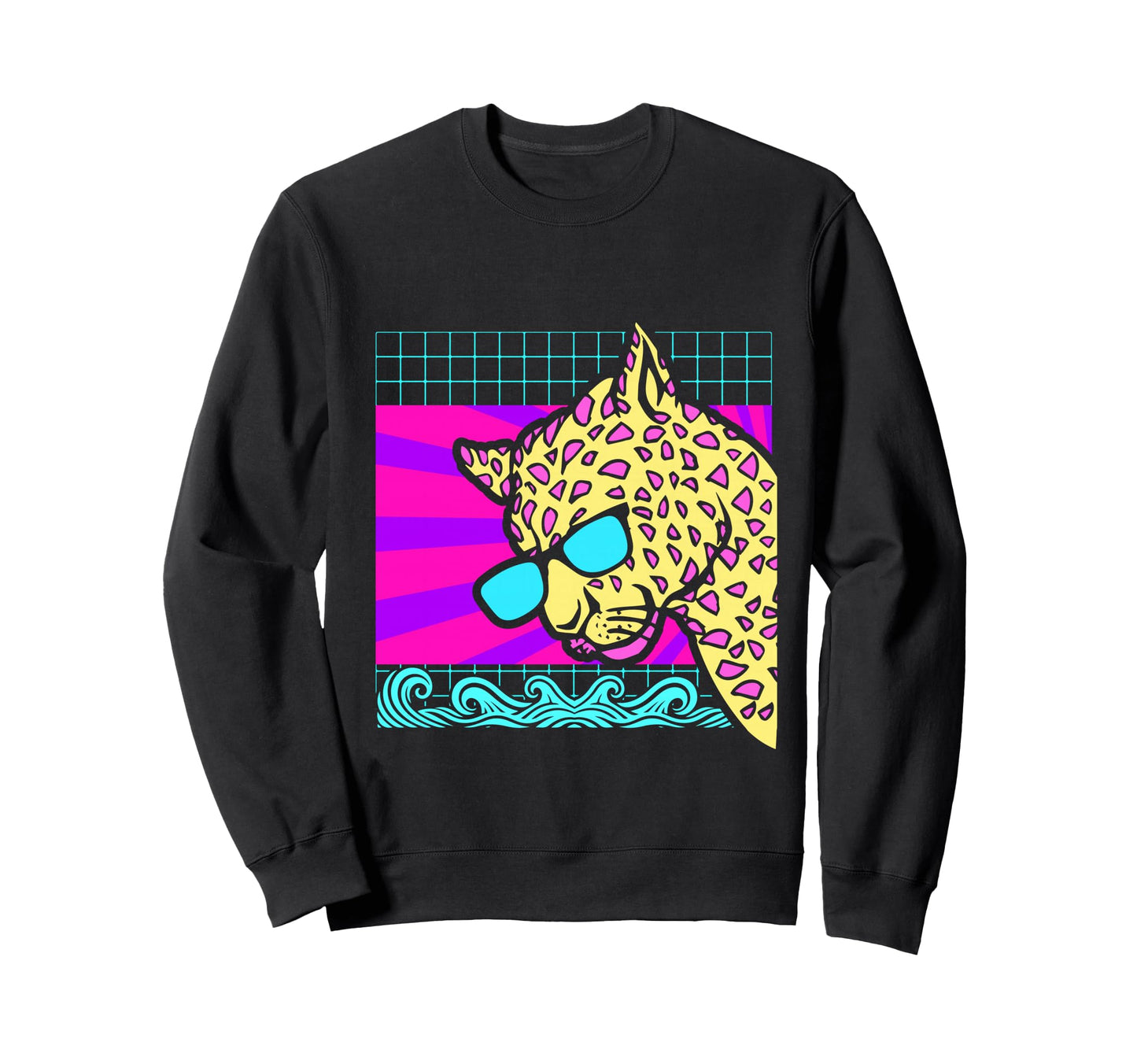 Aesthetic Vaporwave Outfits Leopard Sweatshirt - Trendy Graphic for Adults - T-Shirt, Sweatshirt, Hoodie