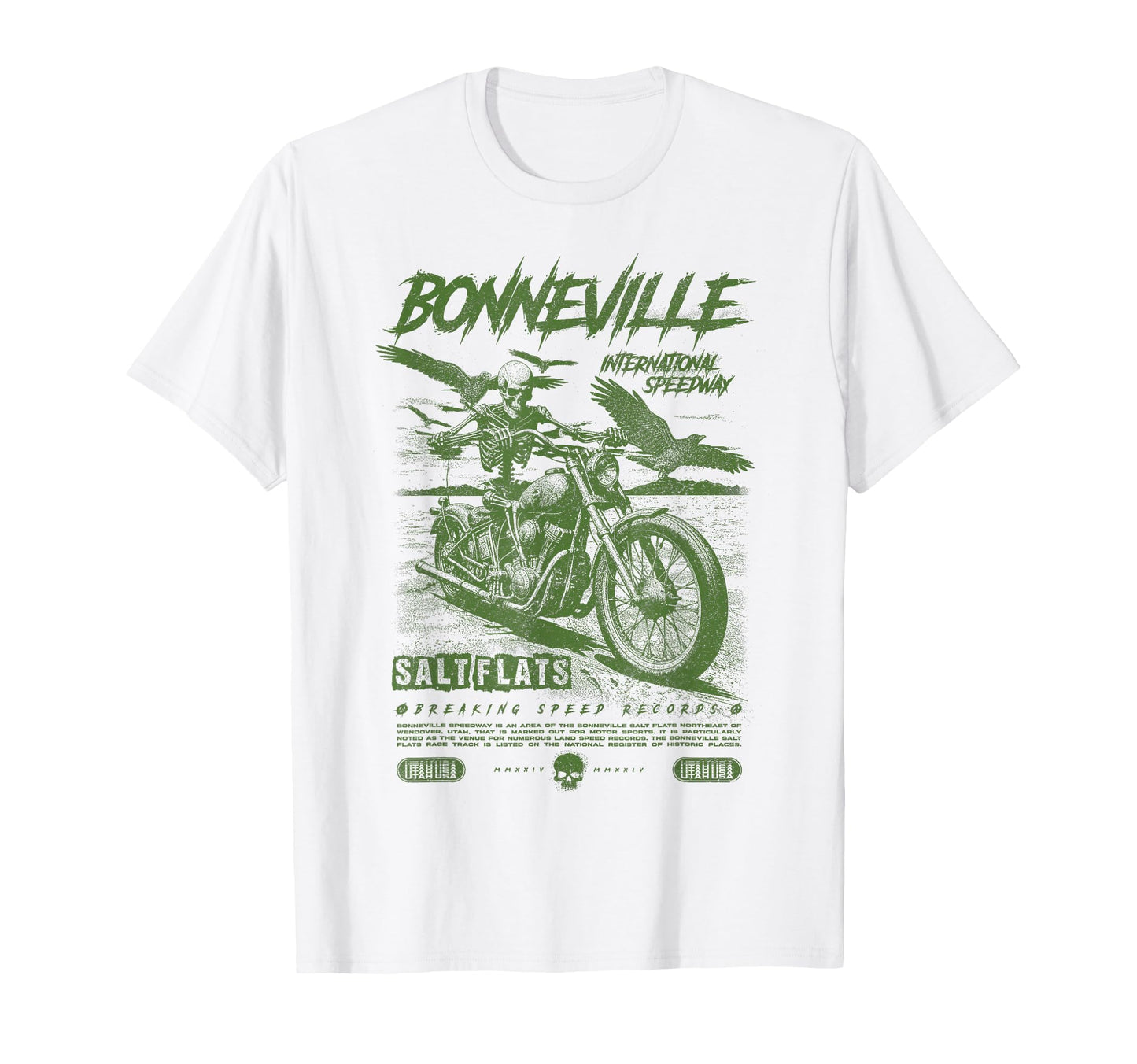Bonneville Salt Flats Motorcycle Racing T-Shirt - Graphic Print Men Women - T-Shirt, Sweatshirt, Hoodie