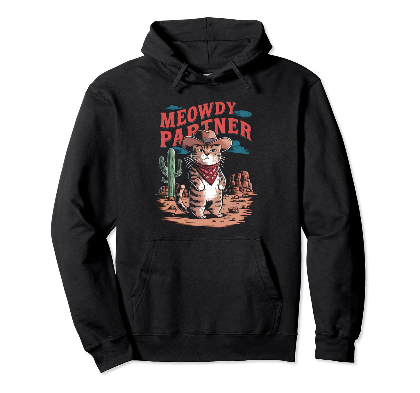 Cat Cowboy Meme Wild West Cowboy Hat Hoodie - Trendy Graphic Men Women - T-Shirt, Sweatshirt, Hoodie