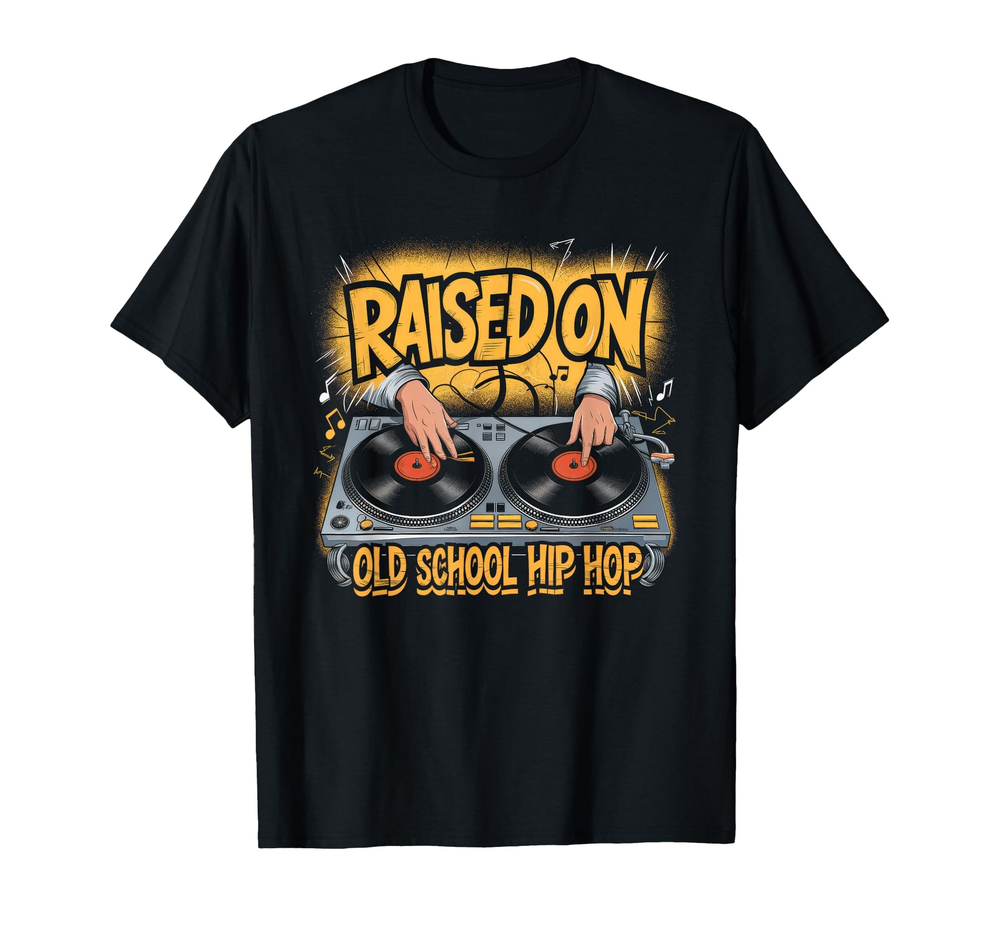 Raised Old School Graffiti Rap Hip T-Shirt - Novelty Apparel for Adults - T-Shirt, Sweatshirt, Hoodie