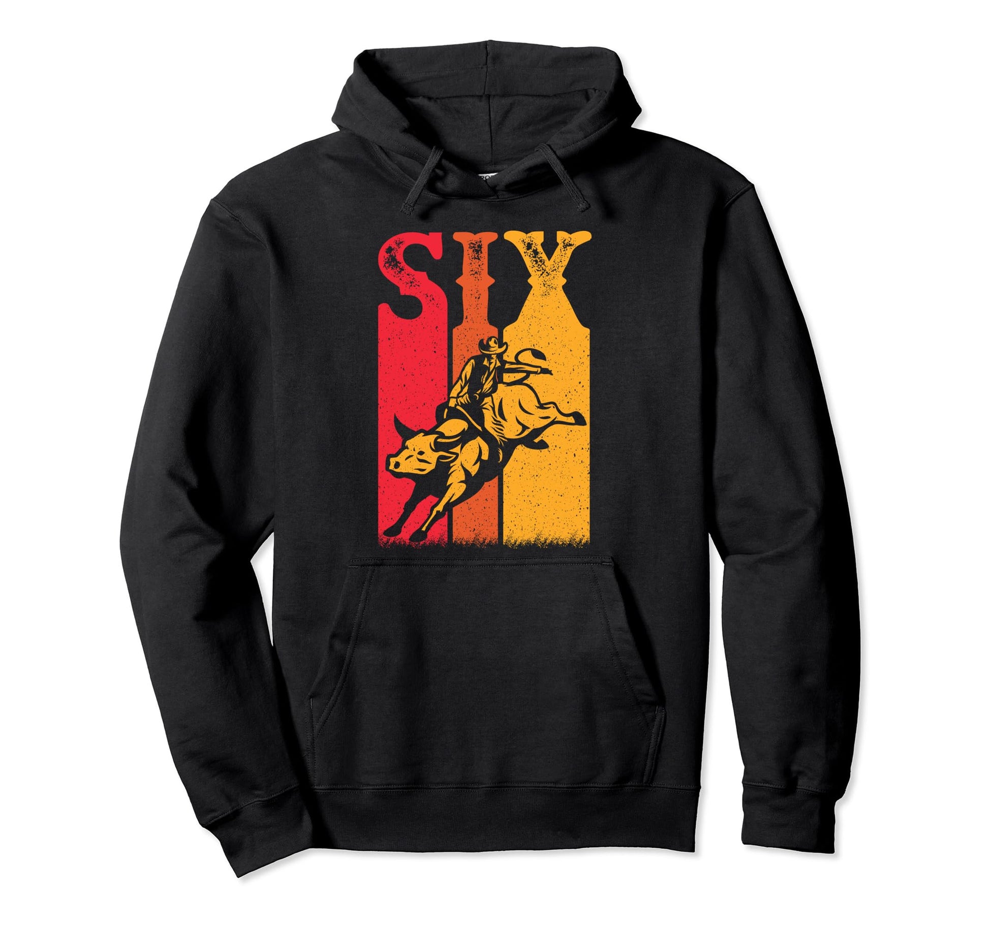 Bull Riding 6Th Birthday 6 Year Old Hoodie - Fun Novelty Design Unisex - T-Shirt, Sweatshirt, Hoodie