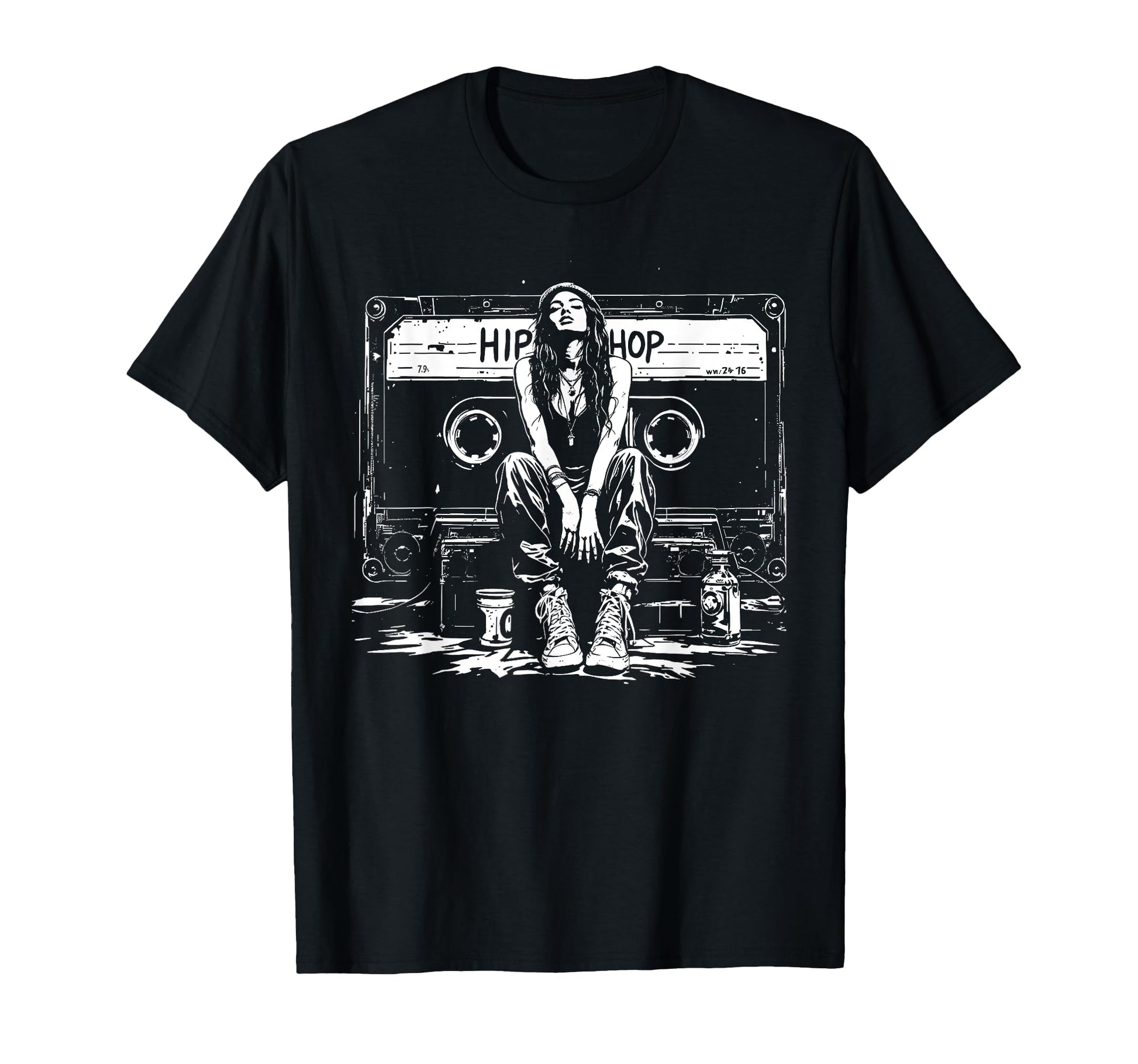 Cassette Tape Hip Hop Graffiti Grunge 90S T-Shirt - Custom Art Print Unisex - T-Shirt, Sweatshirt, Hoodie
