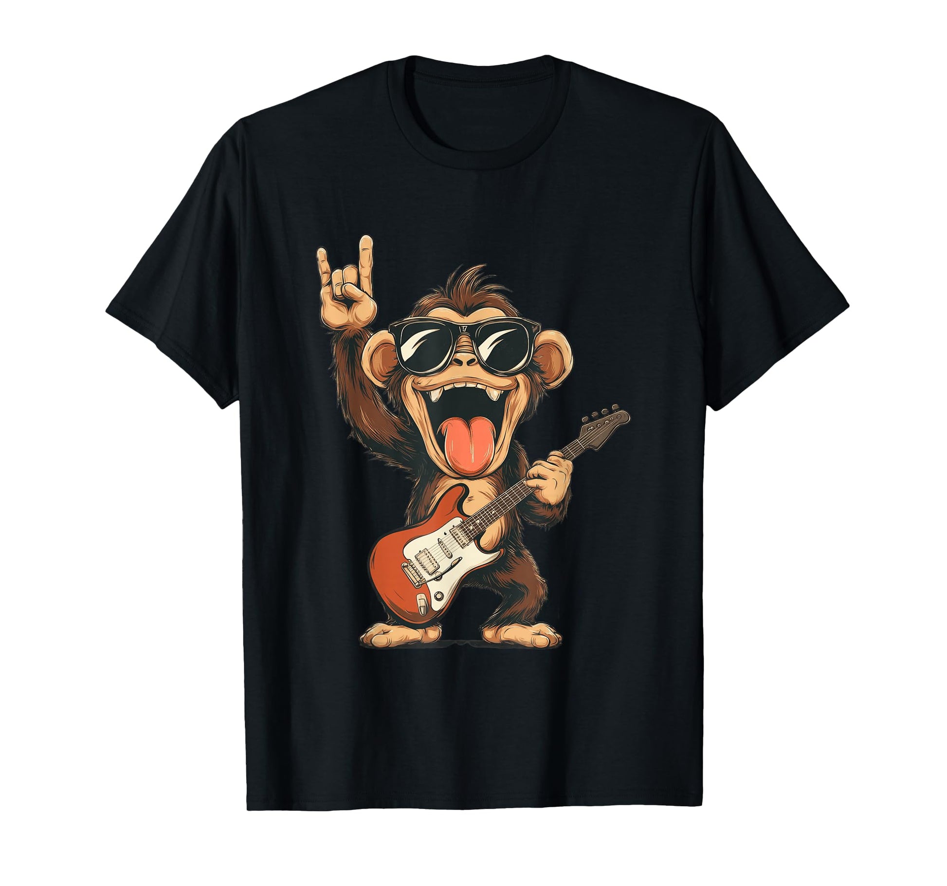 Rockstar Monkey Sunglasses Electric T-Shirt - Trendy Graphic Men Women - T-Shirt, Sweatshirt, Hoodie