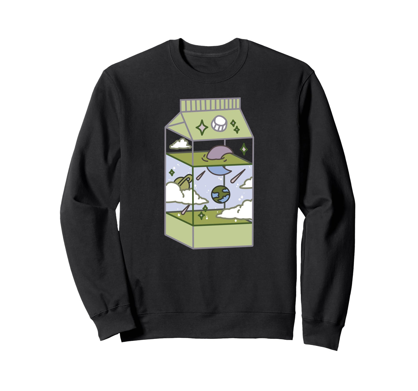 Japanese Aesthetic Milk Box Sweatshirt - Minimalist Print Men Women - T-Shirt, Sweatshirt, Hoodie