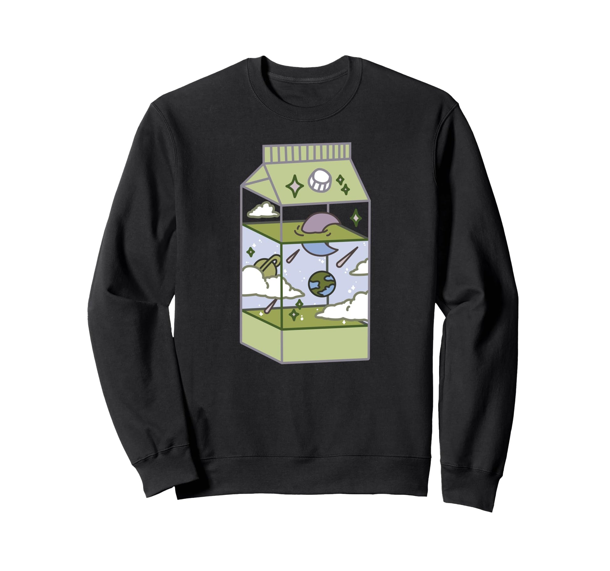 Japanese Aesthetic Milk Box Sweatshirt - Minimalist Print Men Women - T-Shirt, Sweatshirt, Hoodie