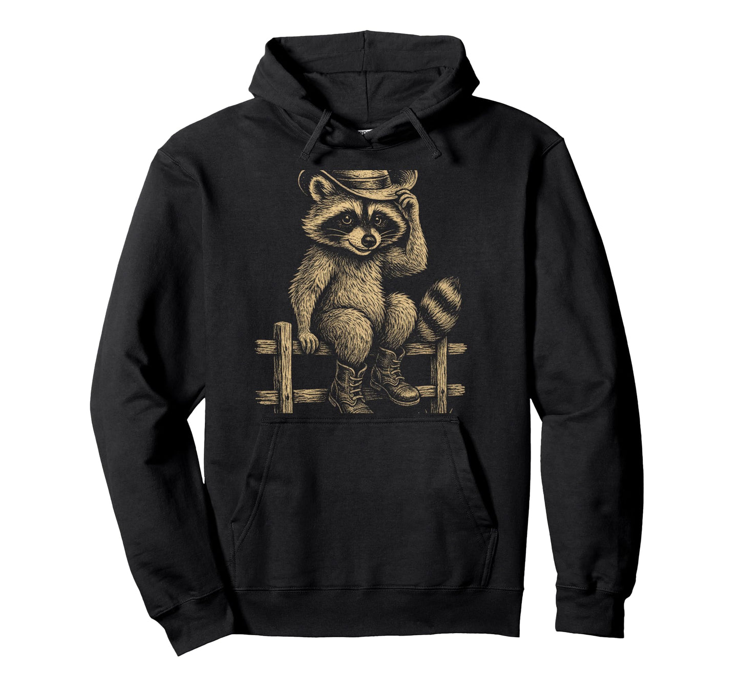 Raccoon Cowboy Hoodie - Trendy Graphic for Adults - T-Shirt, Sweatshirt, Hoodie