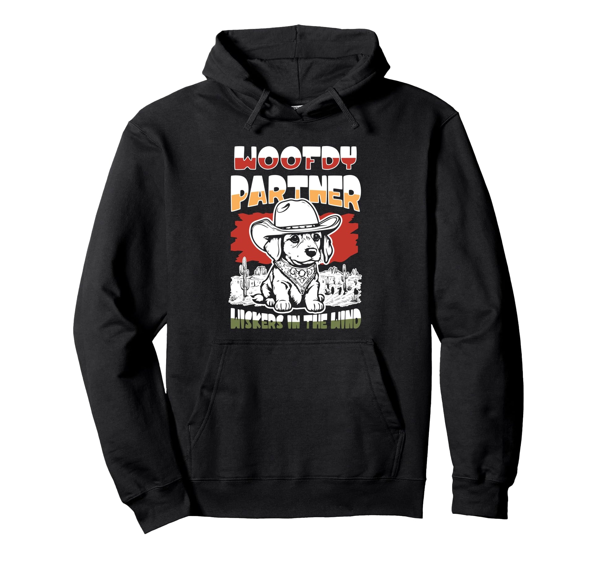 Woofdy Partner Cowboy Dog Howdy Country Love Hoodie - Unique Graphic Unisex - T-Shirt, Sweatshirt, Hoodie
