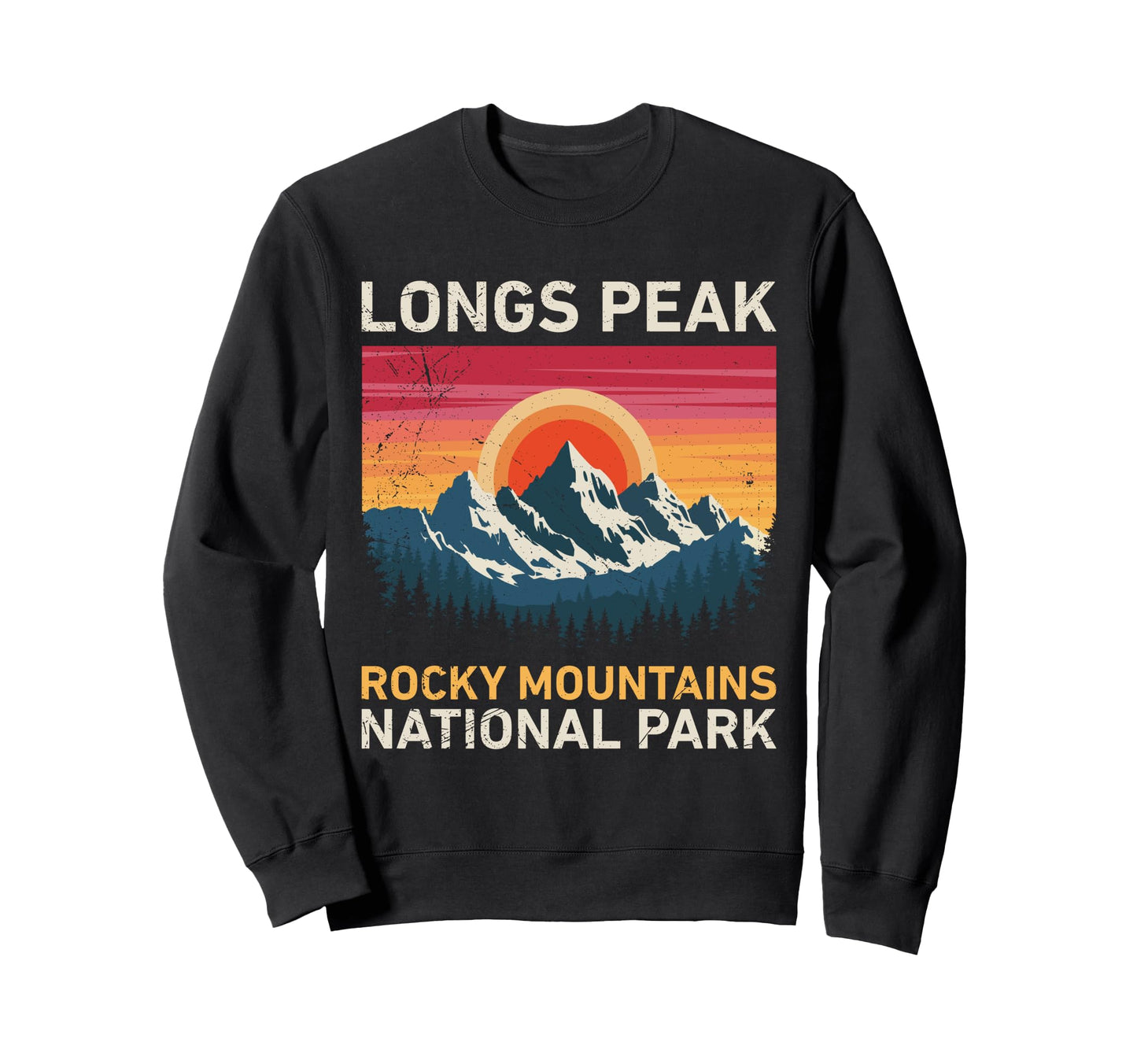 Rocky Mountains National Park Longs Sweatshirt - Unique Graphic for Adults - T-Shirt, Sweatshirt, Hoodie