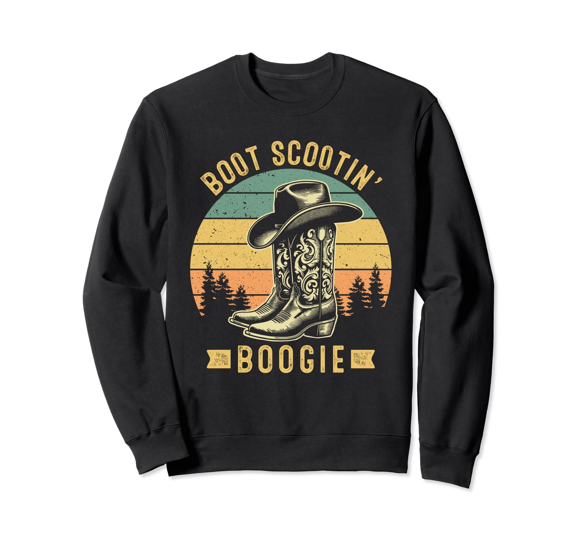 Boot Scootin Boogie Western Cowboys Sweatshirt - Aesthetic Graphic Unisex - T-Shirt, Sweatshirt, Hoodie