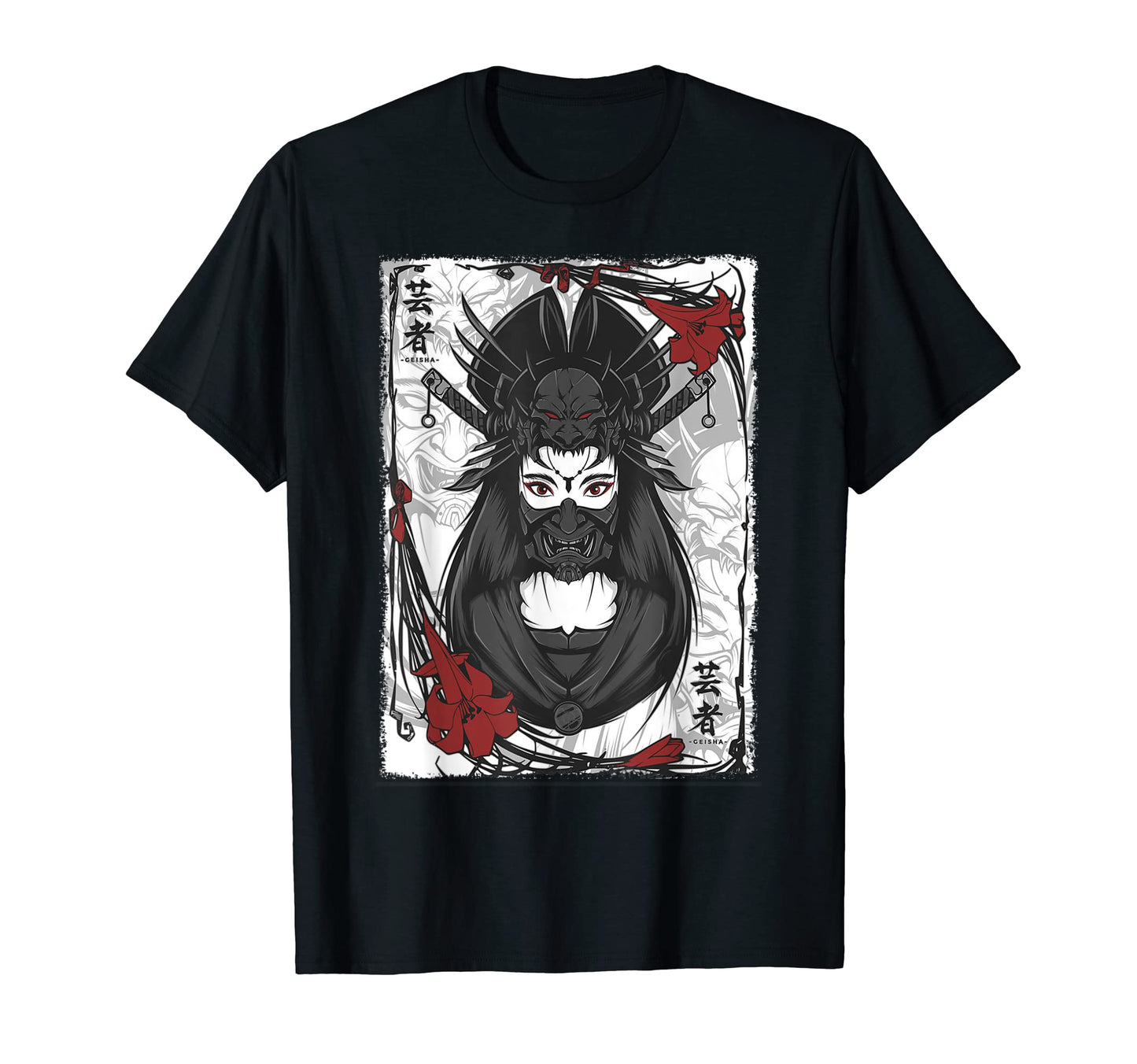 Japanese Geisha Ninja Samurai Vaporwave T-Shirt - Trendy Graphic Unisex - T-Shirt, Sweatshirt, Hoodie