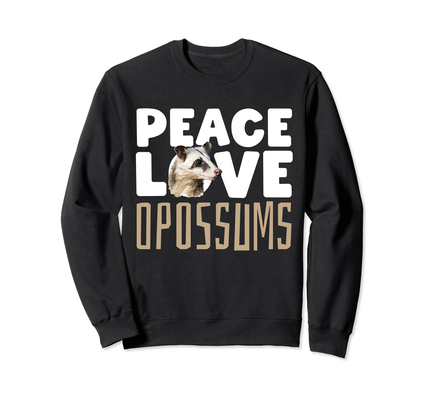 Opossum Opossum Lover Peace Love Sweatshirt - Aesthetic Graphic Men Women - T-Shirt, Sweatshirt, Hoodie