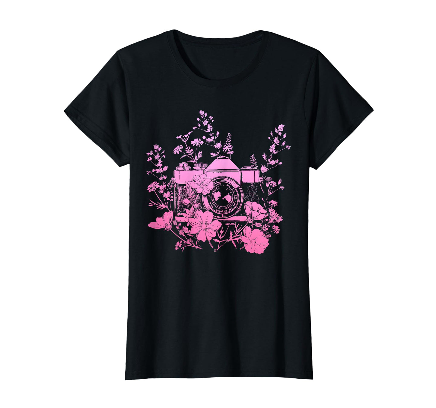 Photographer Camera Flowers T-Shirt - Casual Everyday Wear Unisex - T-Shirt, Sweatshirt, Hoodie