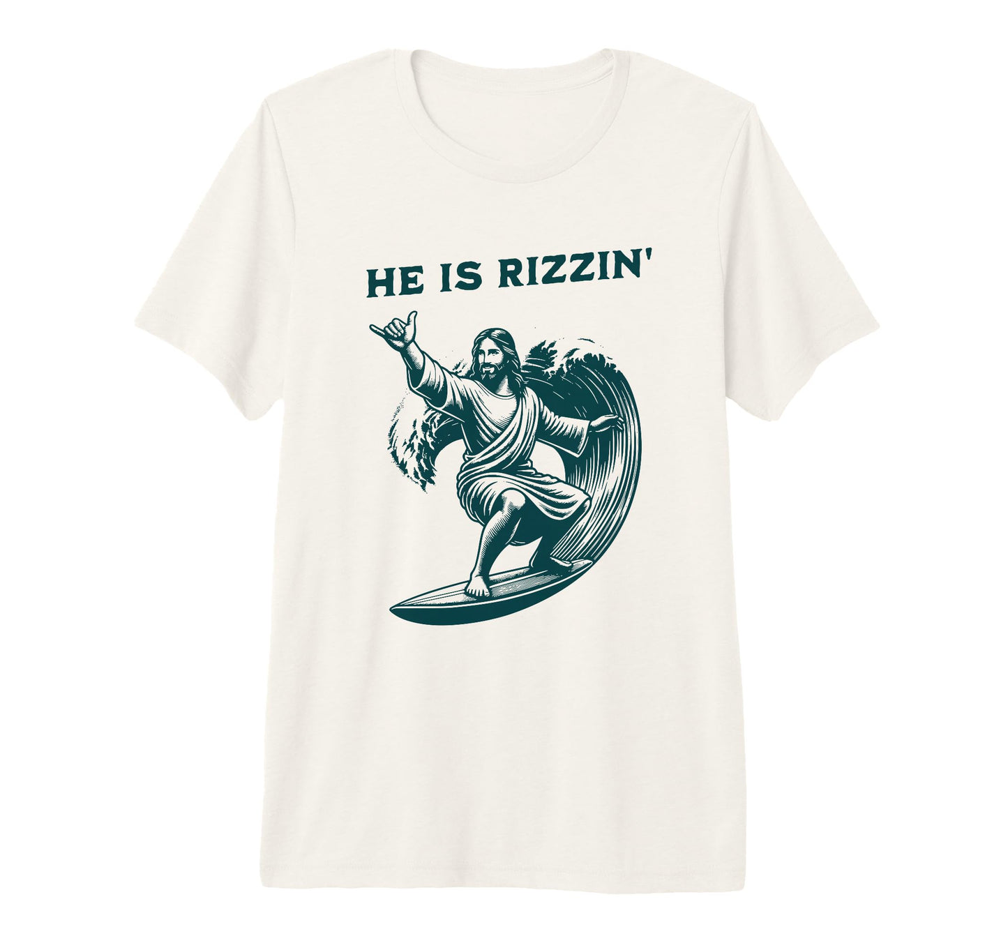He Is Rizzin Jesus Surfing Funny Easter T-Shirt - Trendy Graphic Men Women - T-Shirt, Sweatshirt, Hoodie