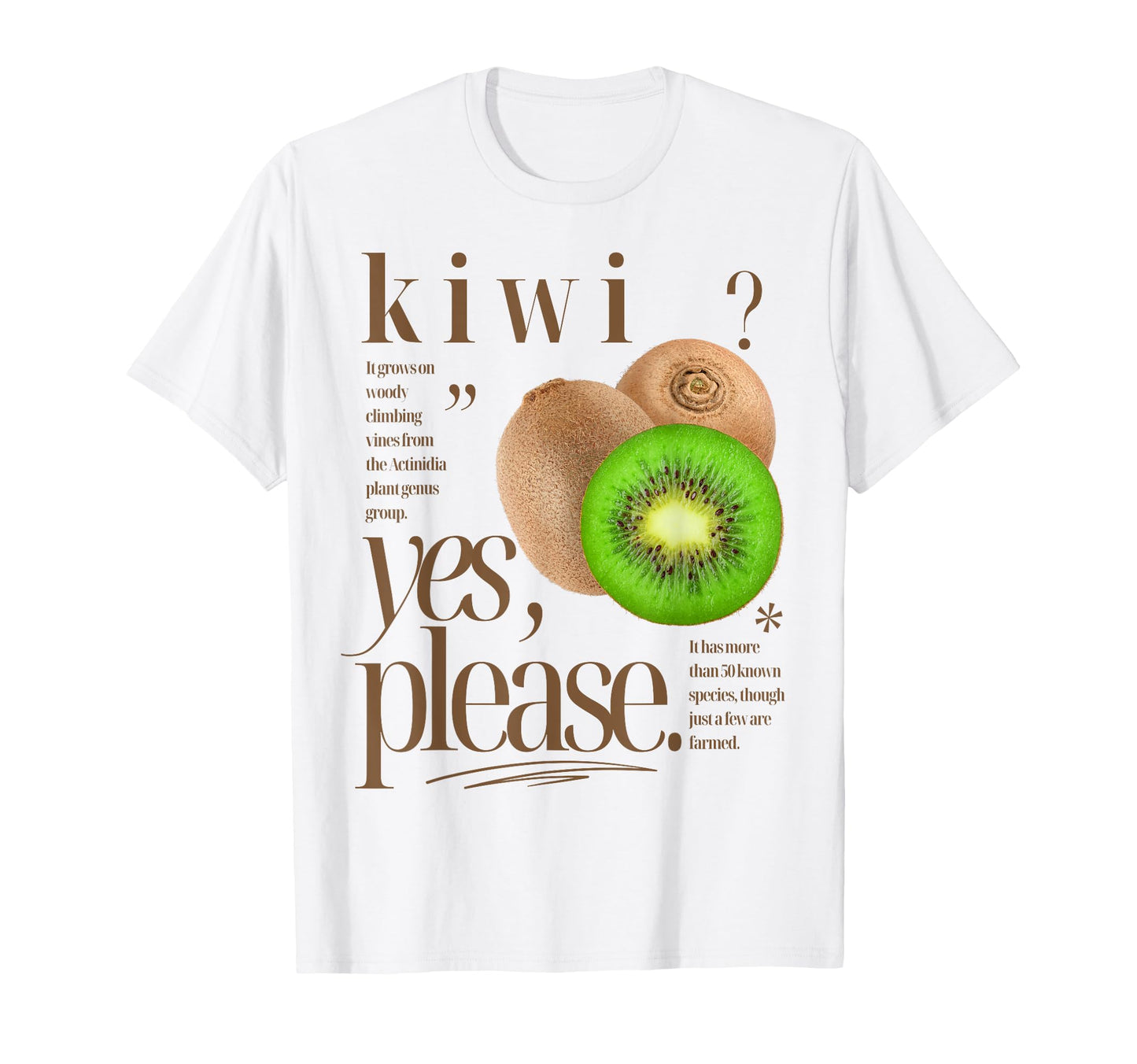 Kiwi Yes Please Fruit Typography Kiwi T-Shirt - Custom Art Print for Adults - T-Shirt, Sweatshirt, Hoodie