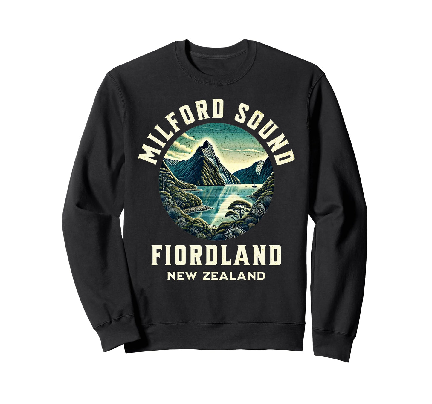 Milford Sound New Zealand Fiordland Sweatshirt - Custom Art Print Men Women - T-Shirt, Sweatshirt, Hoodie