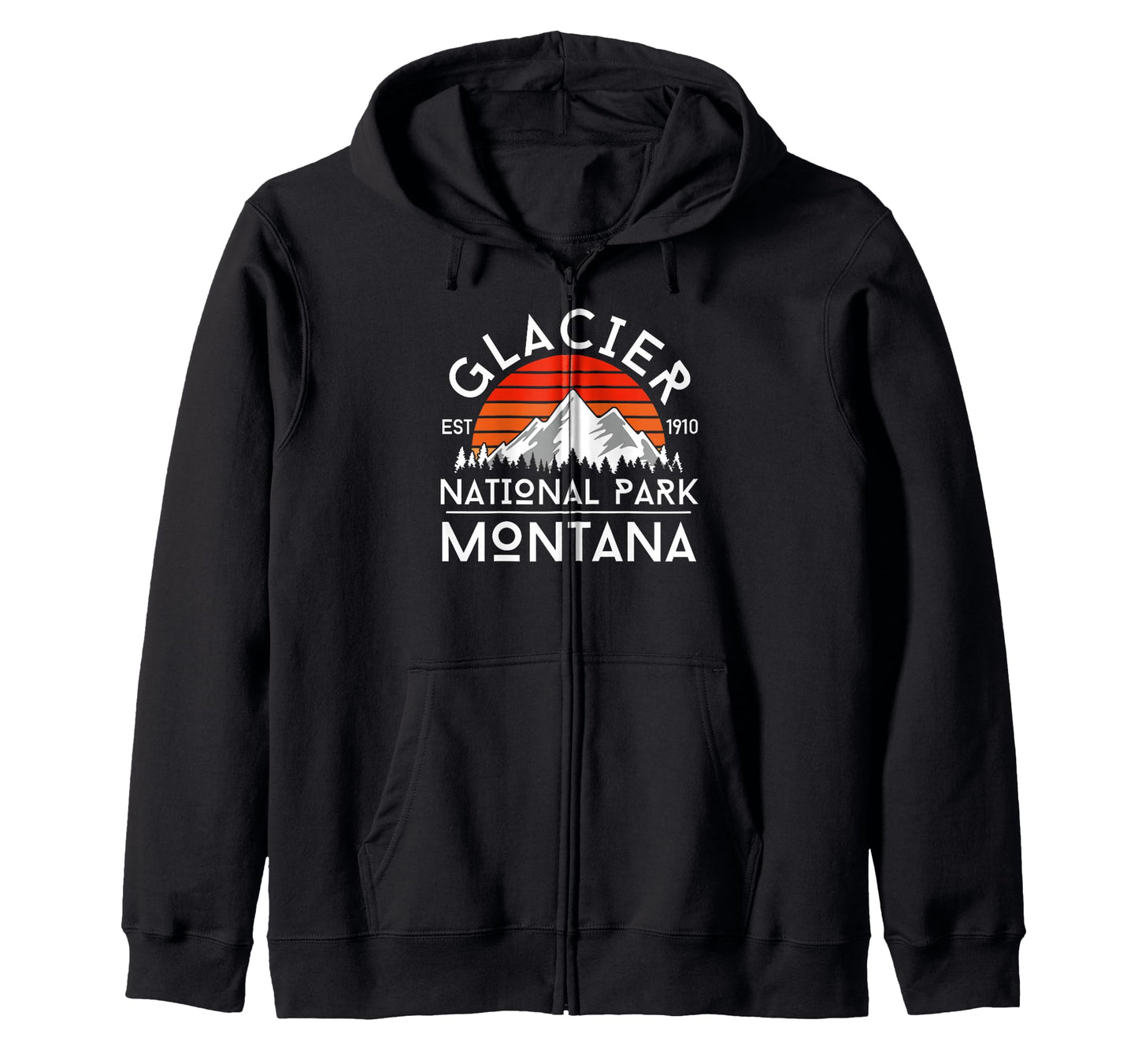Glacier National Park Montana Usa Sweatshirt - Minimalist Print for Adults - T-Shirt, Sweatshirt, Hoodie