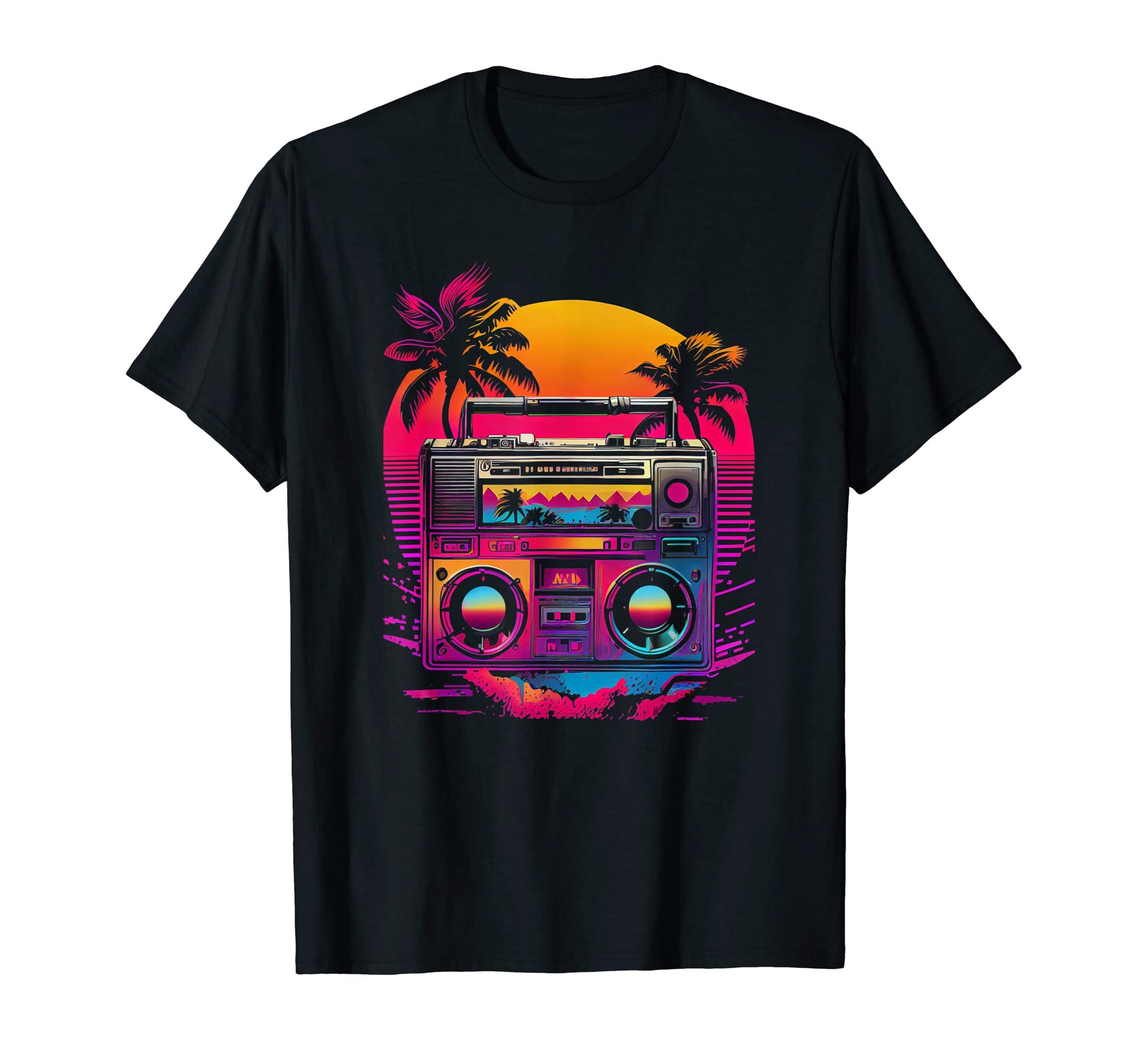 Synthwave Retrowave Boombox 80S Colorful T-Shirt - Streetwear Style Unisex - T-Shirt, Sweatshirt, Hoodie