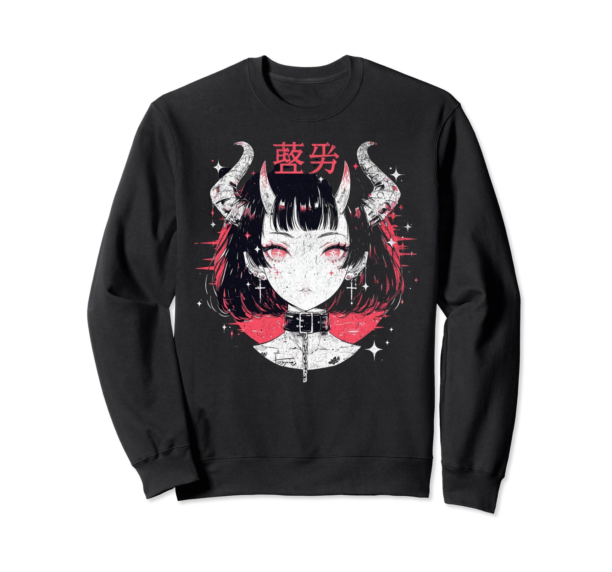 Goth Grunge Demon Anime Waifu Sweatshirt - Minimalist Print Men Women - T-Shirt, Sweatshirt, Hoodie