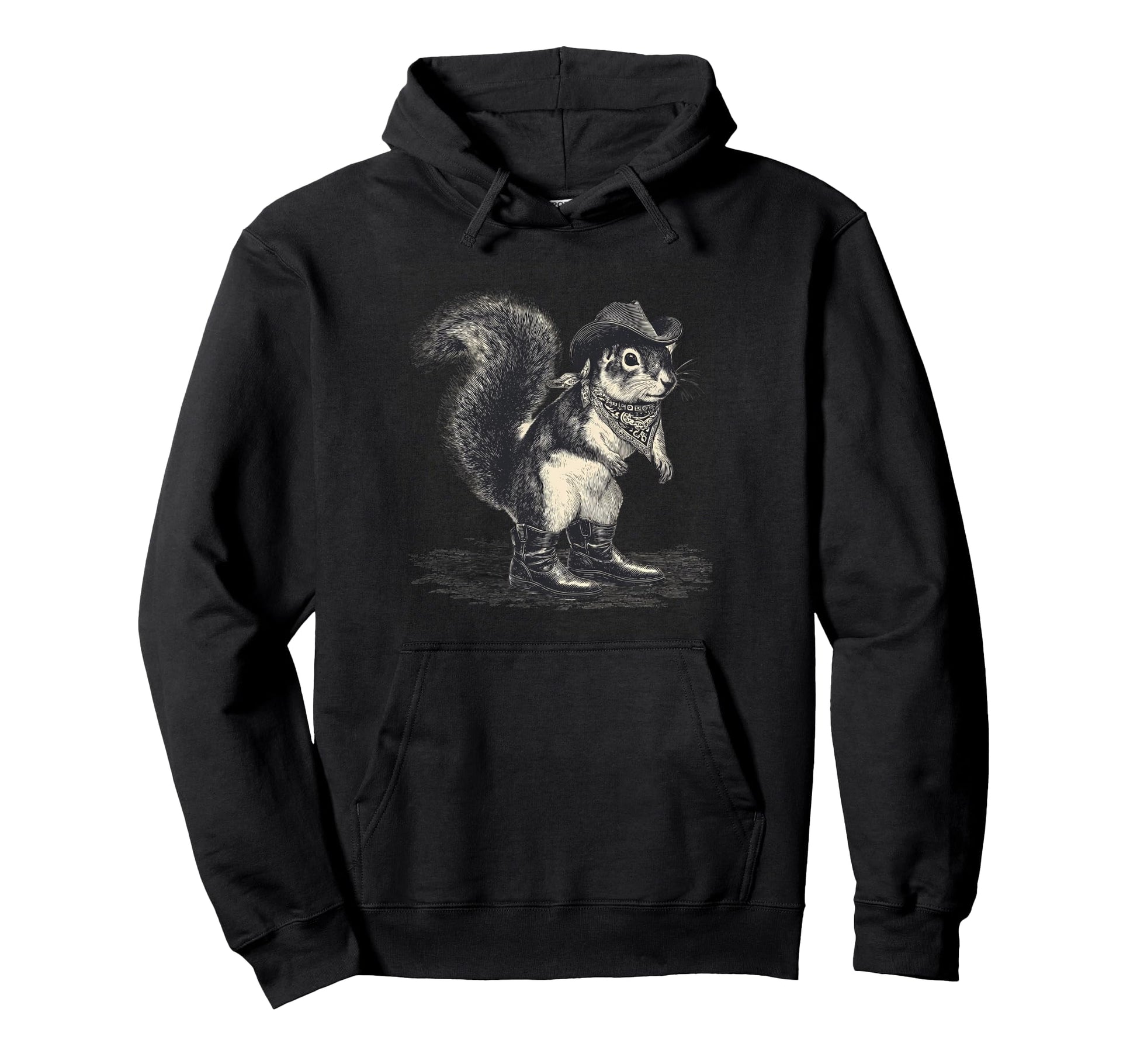 Squirrel Cowboy Rodeo Cowgirl Western Hoodie - Aesthetic Graphic Unisex - T-Shirt, Sweatshirt, Hoodie
