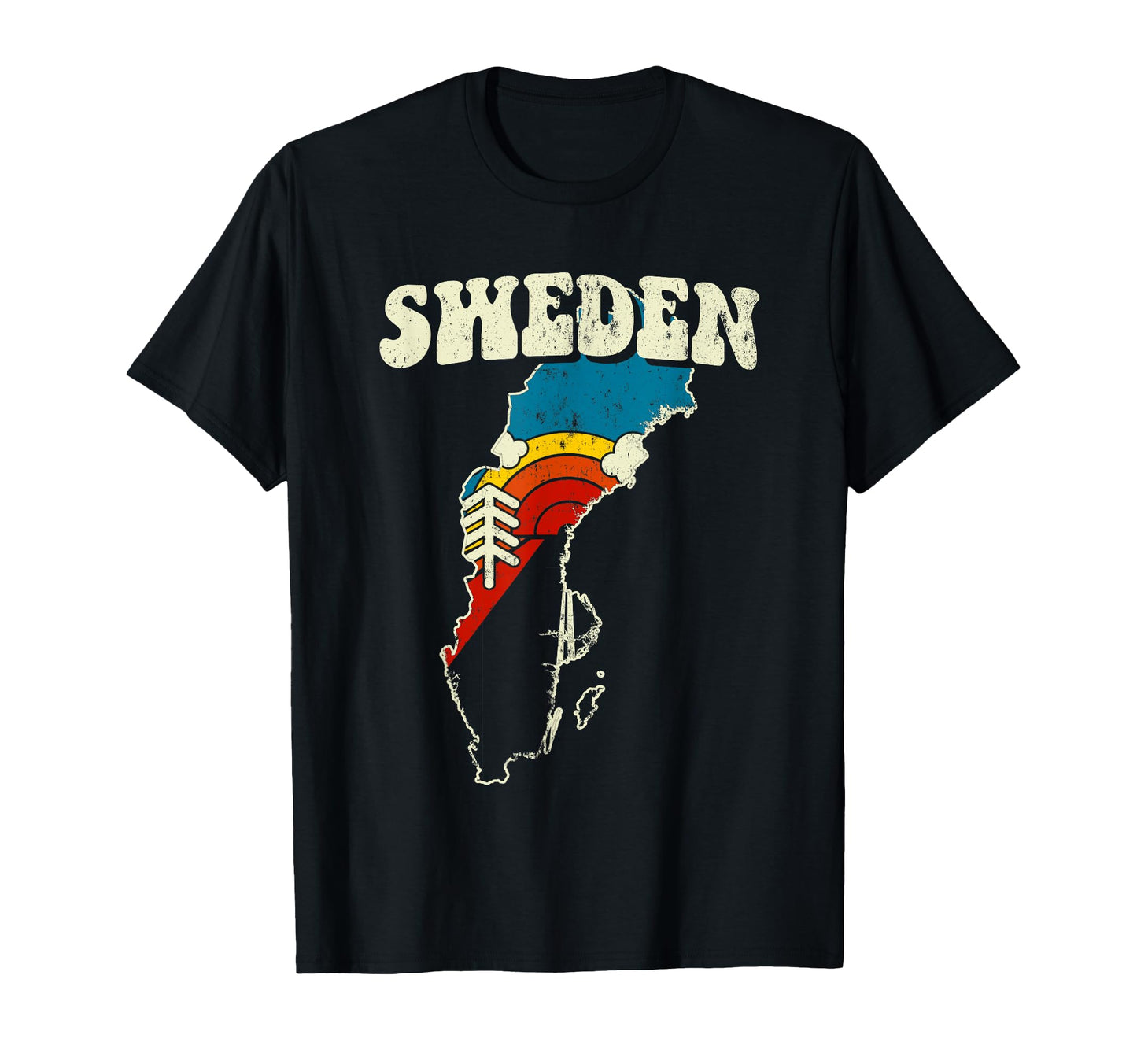 Sweden Swedish Country Rainbow T-Shirt - Casual Everyday Wear for Adults - T-Shirt, Sweatshirt, Hoodie