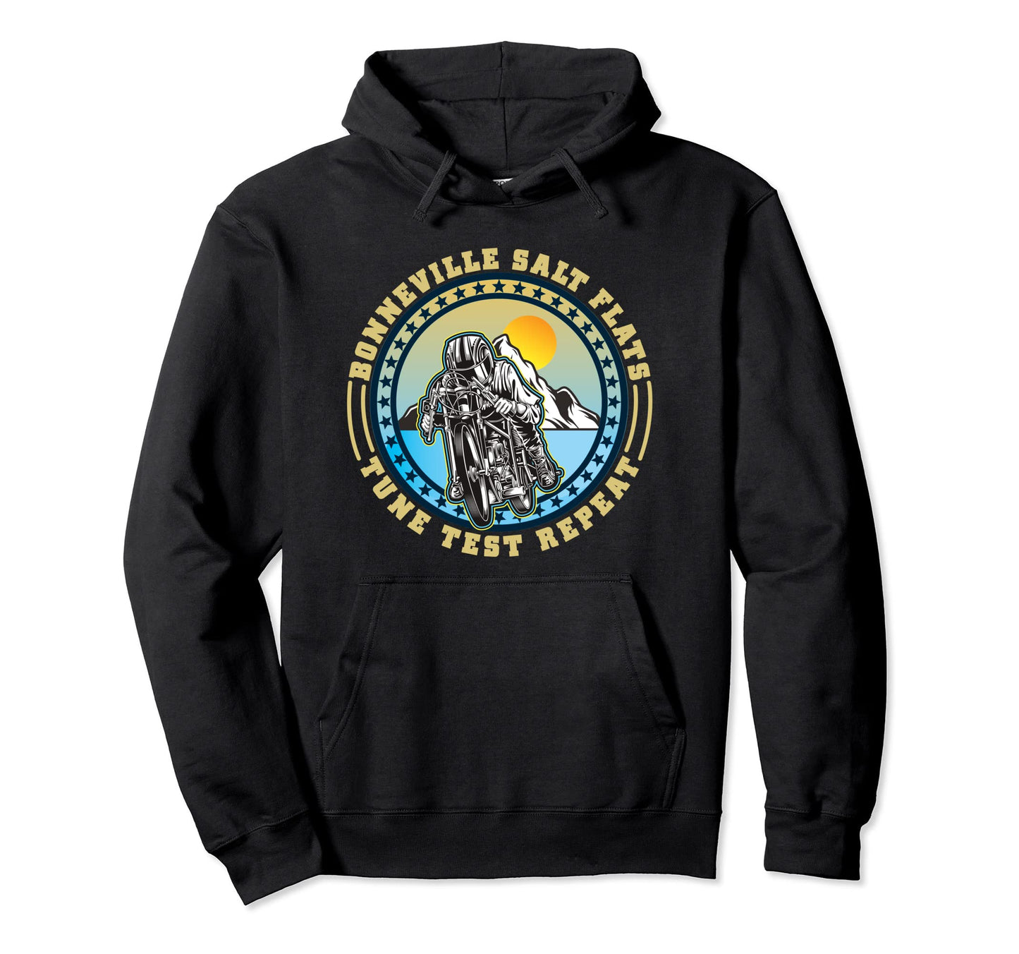 Bonneville Salt Flats Motorcycle Rider Hoodie - Streetwear Style for Adults - T-Shirt, Sweatshirt, Hoodie