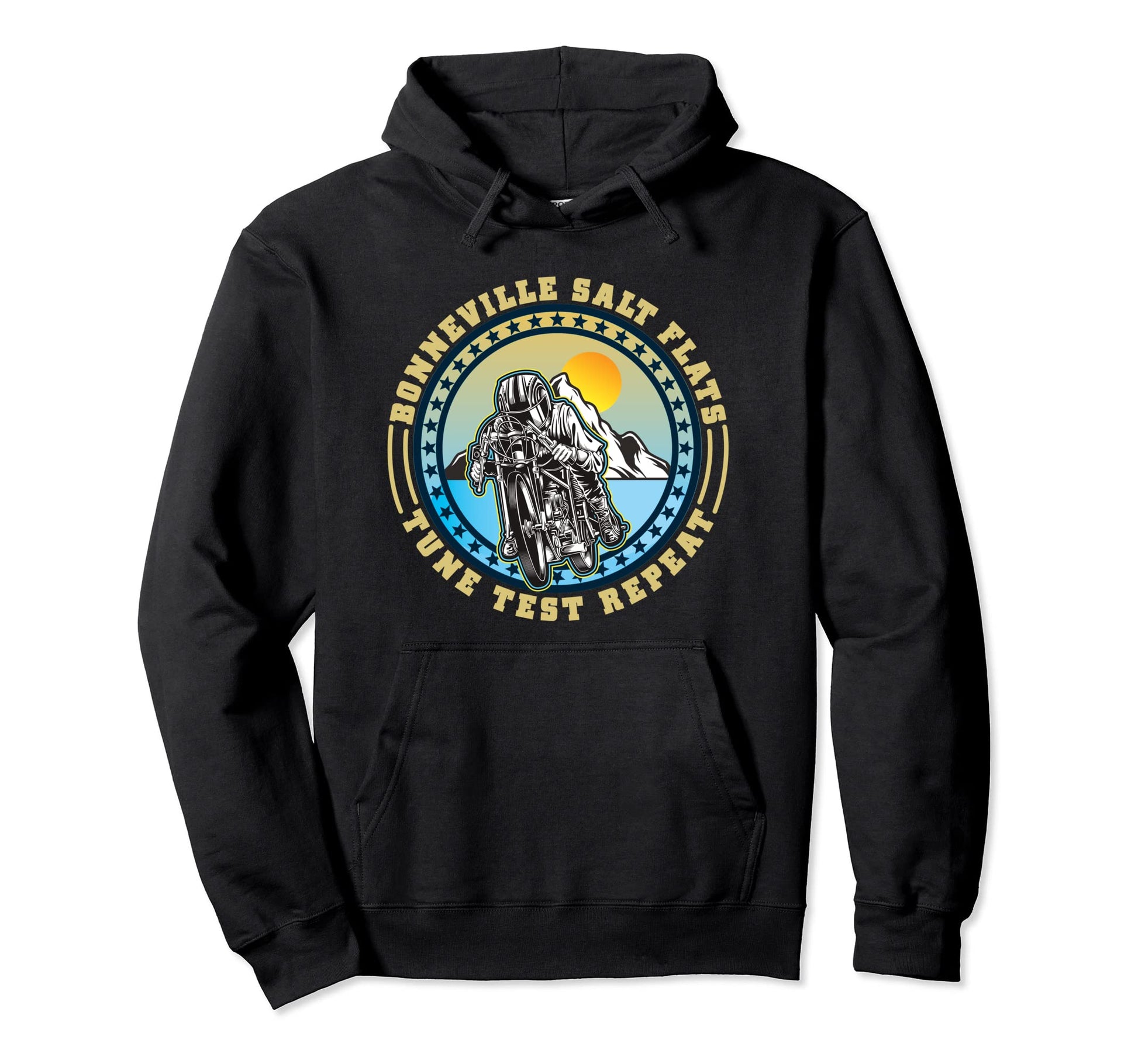 Bonneville Salt Flats Motorcycle Rider Hoodie - Streetwear Style for Adults - T-Shirt, Sweatshirt, Hoodie