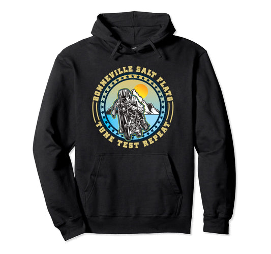 Bonneville Salt Flats Motorcycle Rider Hoodie - Streetwear Style for Adults - T-Shirt, Sweatshirt, Hoodie