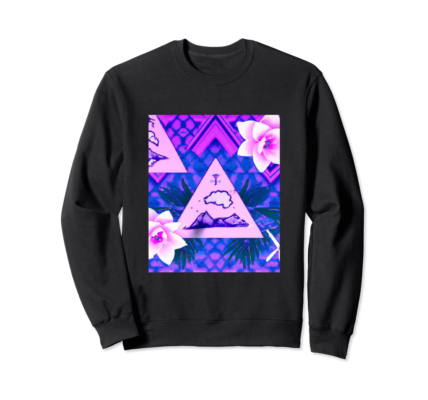 Hawaii Vaporwave Sunset Synthwave Sweatshirt - Minimalist Print for Adults - T-Shirt, Sweatshirt, Hoodie
