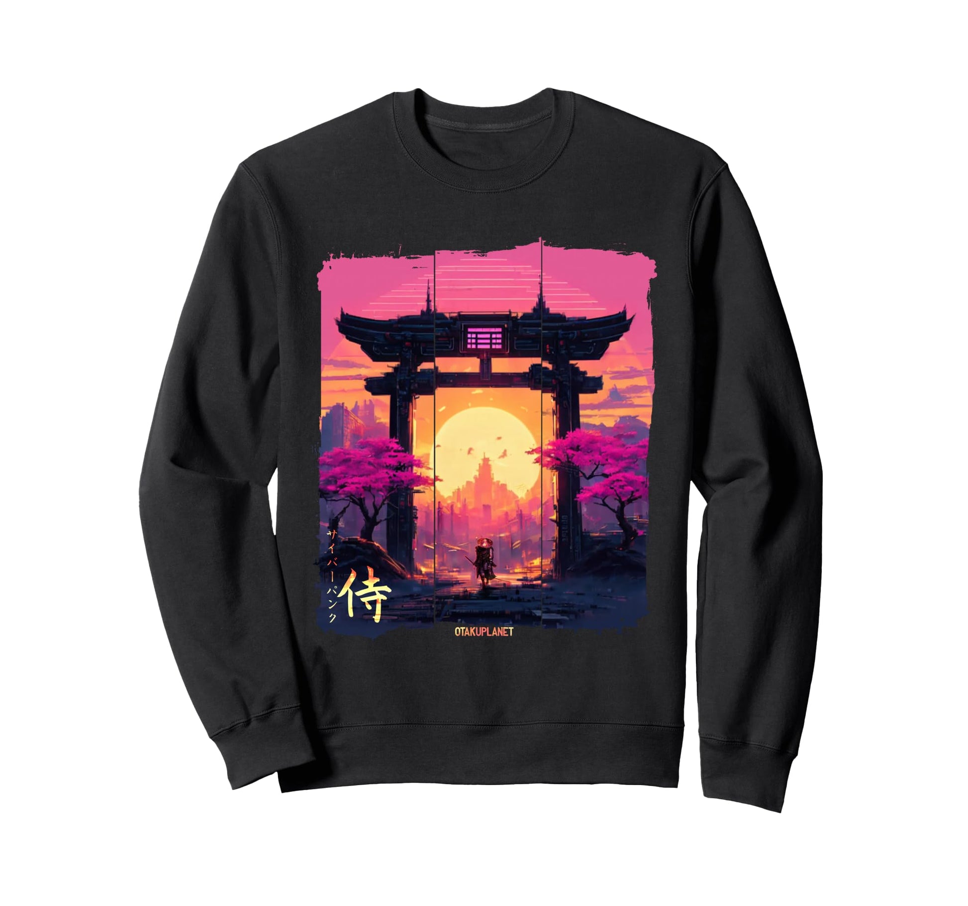 Cyberpunk Samurai Vaporwave Anime Sweatshirt - Trendy Graphic Men Women - T-Shirt, Sweatshirt, Hoodie