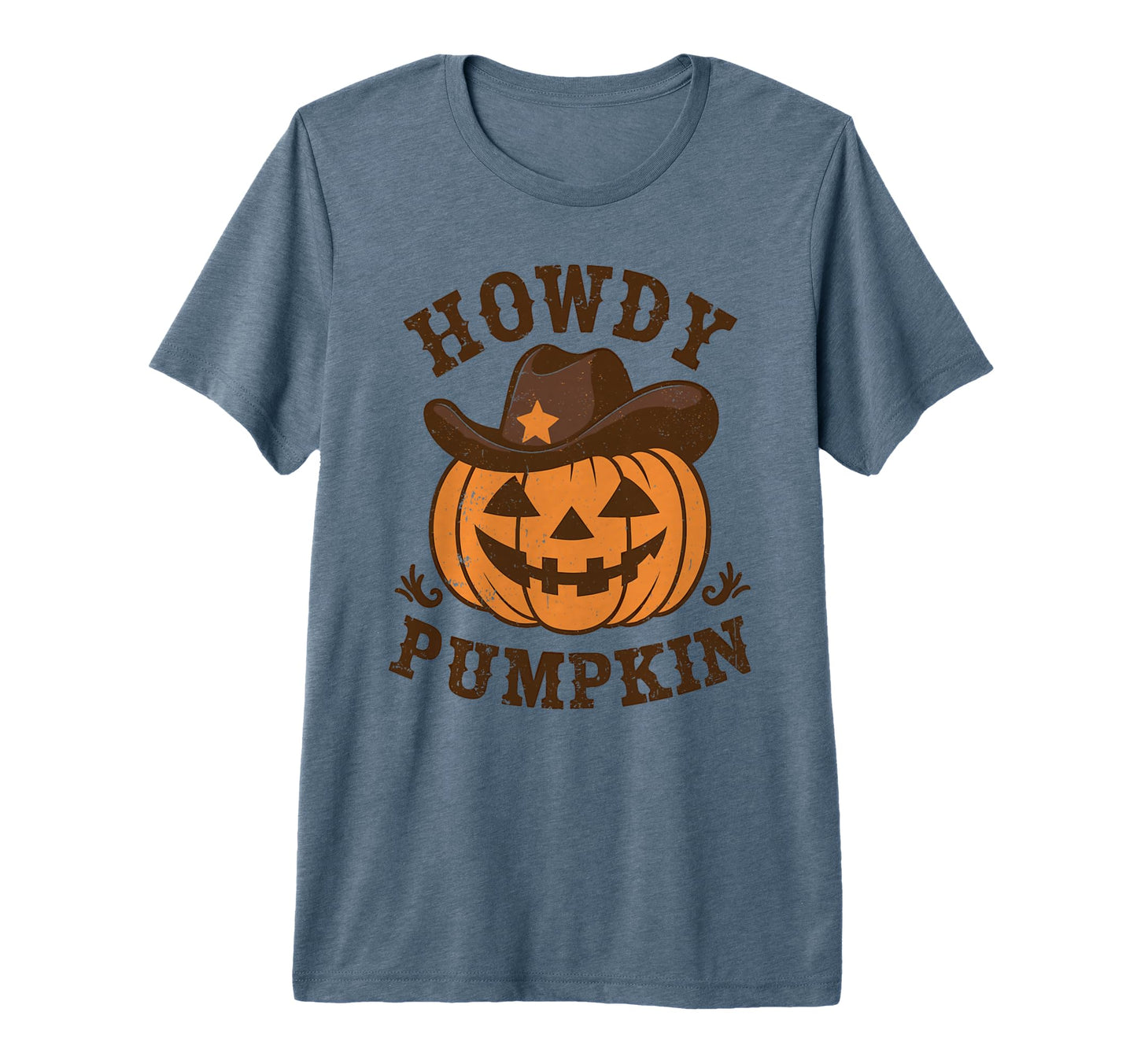 Howdy Pumpkin Autumn Western Halloween T-Shirt - Unique Graphic Men Women - T-Shirt, Sweatshirt, Hoodie