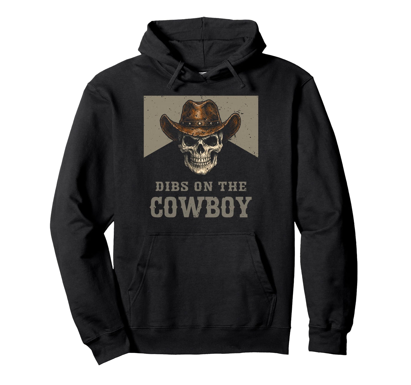 Dibs Cowboy Skull Western Rodeo Country Hoodie - Novelty Apparel Unisex - T-Shirt, Sweatshirt, Hoodie