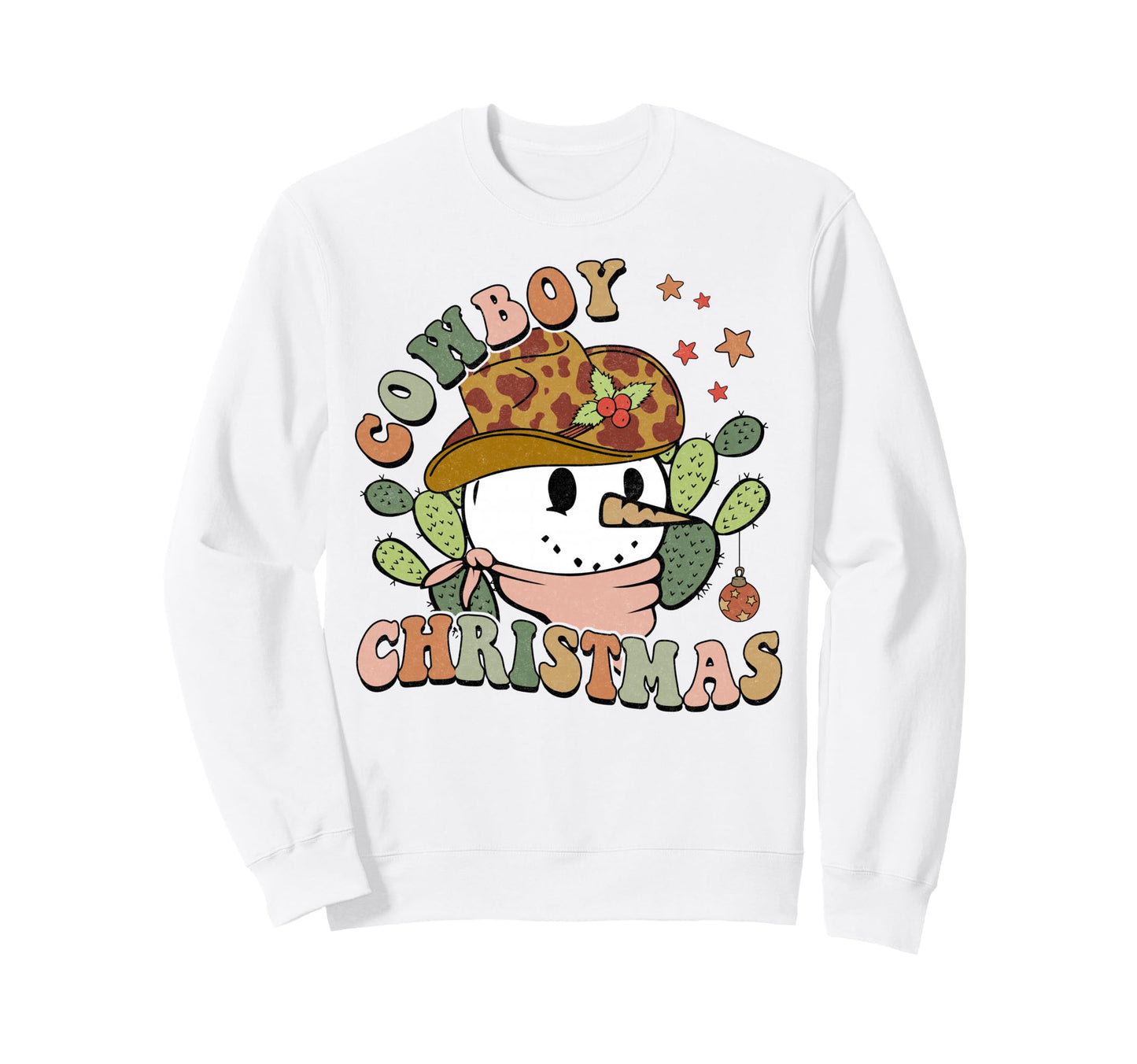 Cowboy Western Snowmen Cowboy Hat Sweatshirt - Graphic Print Men Women - T-Shirt, Sweatshirt, Hoodie