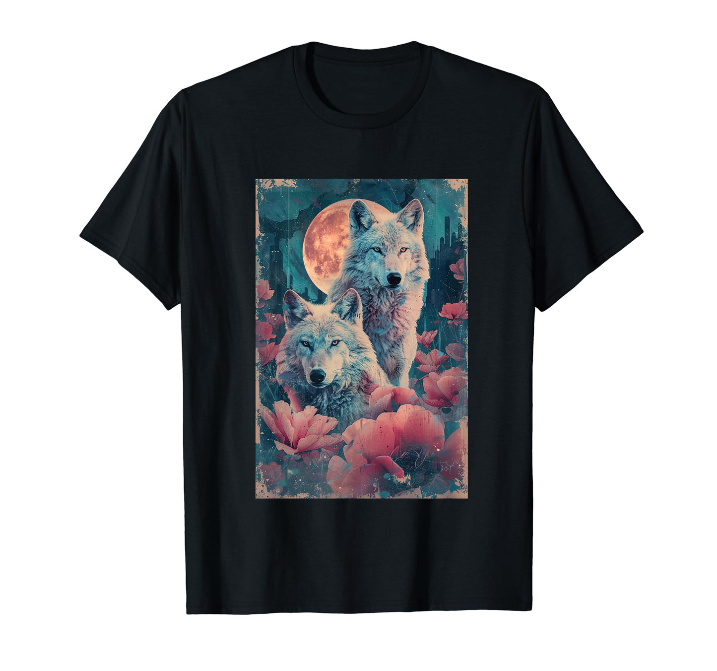 Boho Mystic Wolf Art T-Shirt - Custom Art Print Unisex - T-Shirt, Sweatshirt, Hoodie