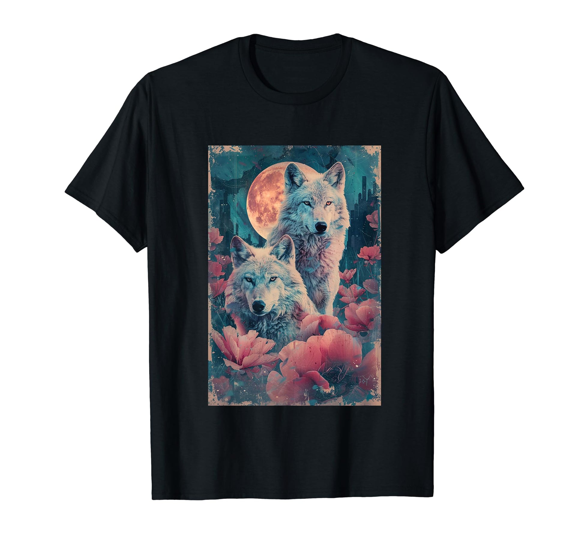 Boho Mystic Wolf Art T-Shirt - Custom Art Print Unisex - T-Shirt, Sweatshirt, Hoodie
